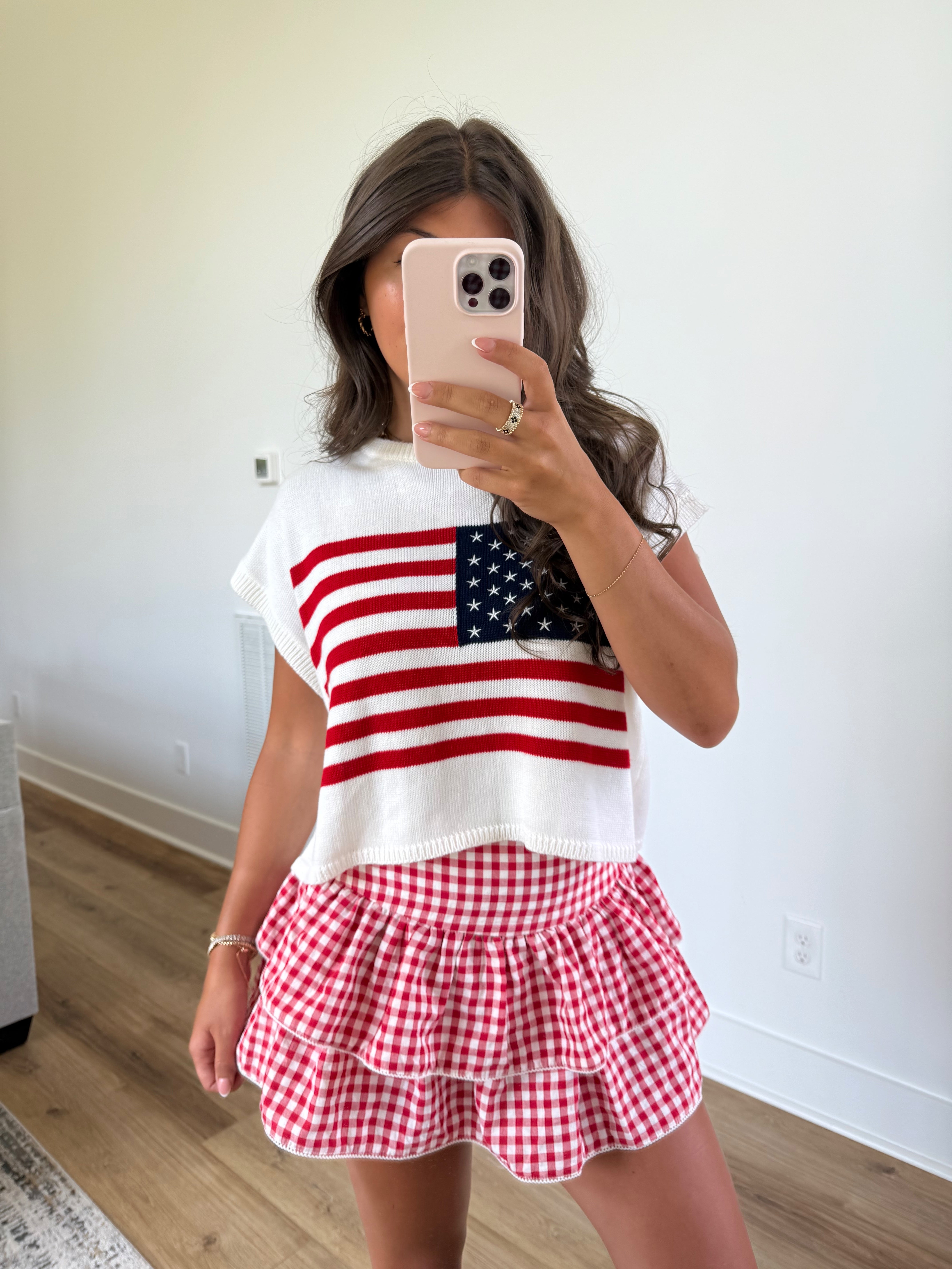 American Flag Sweater Tank
