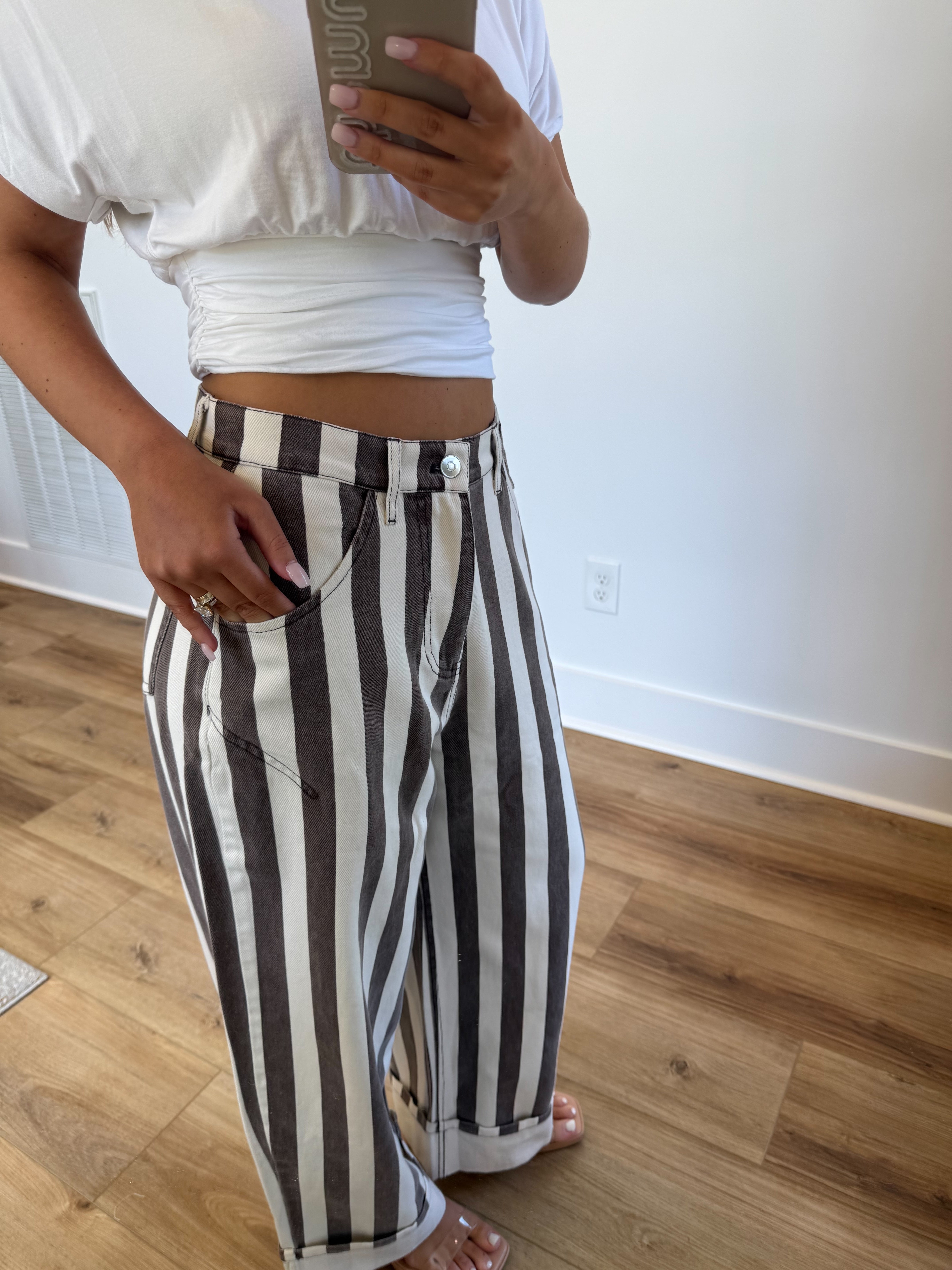 The Mocha Stripe Jeans