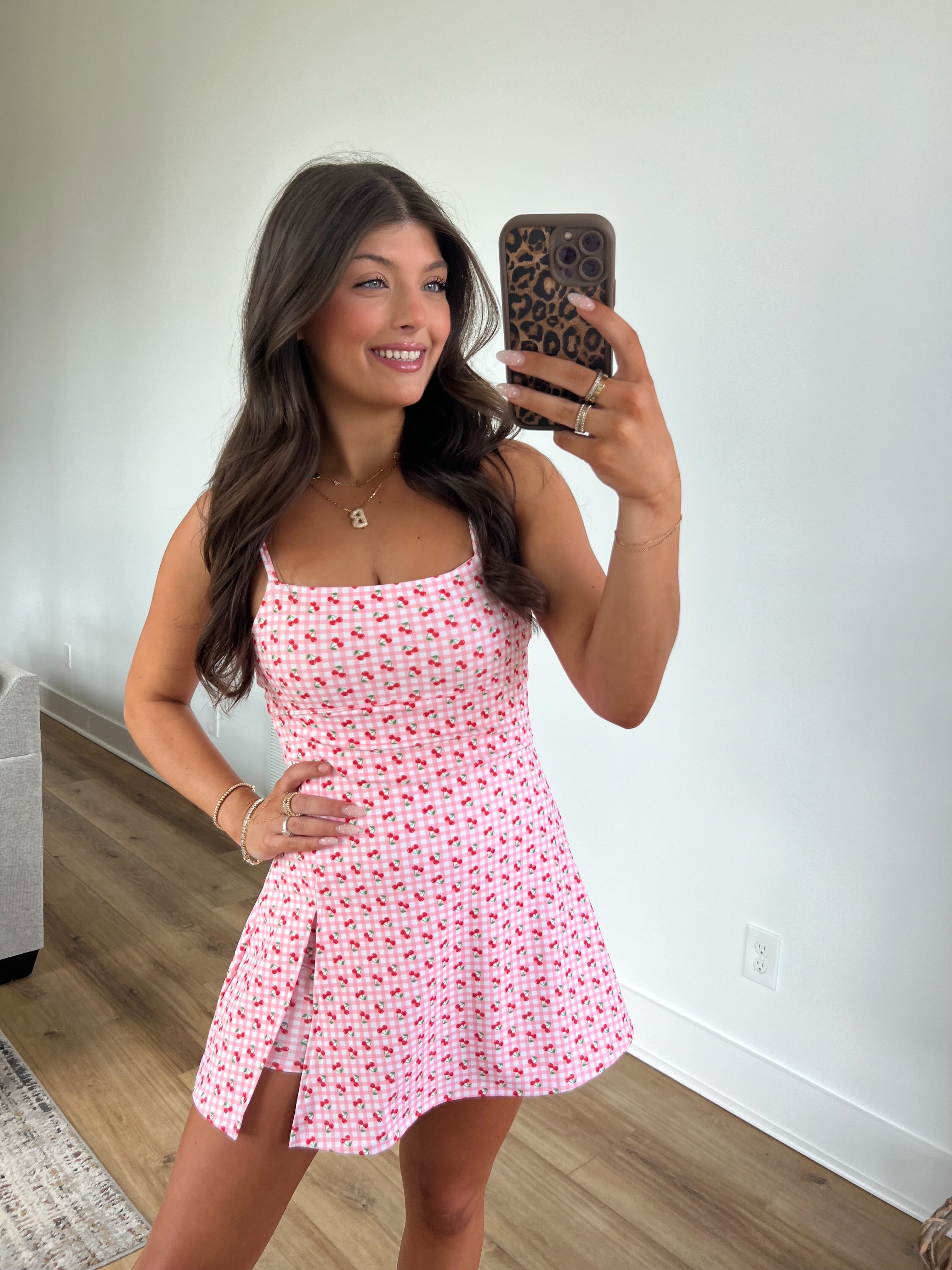 Cherry Gingham Athletic Dress (Restock)