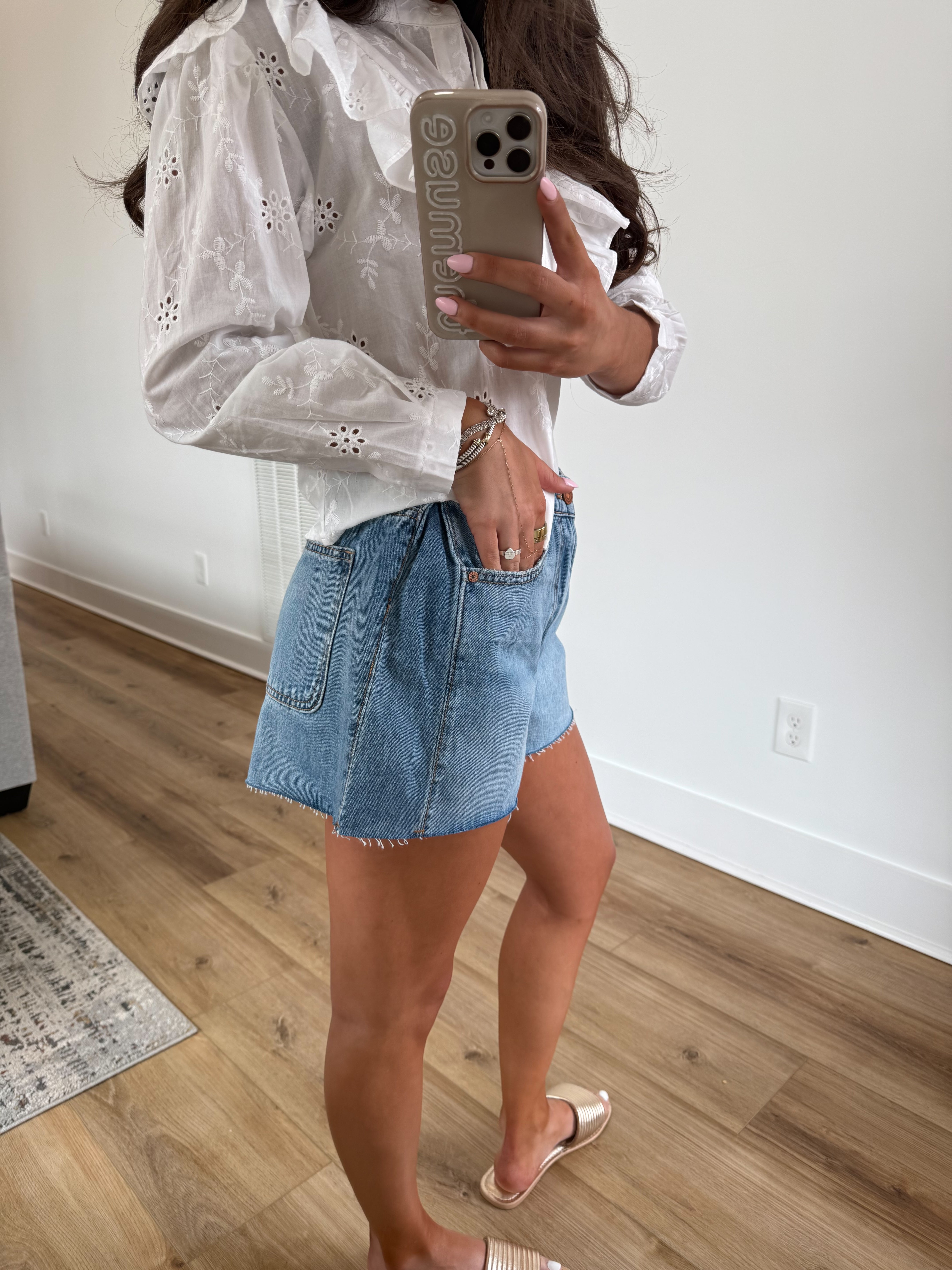 Denim Flare Shorts