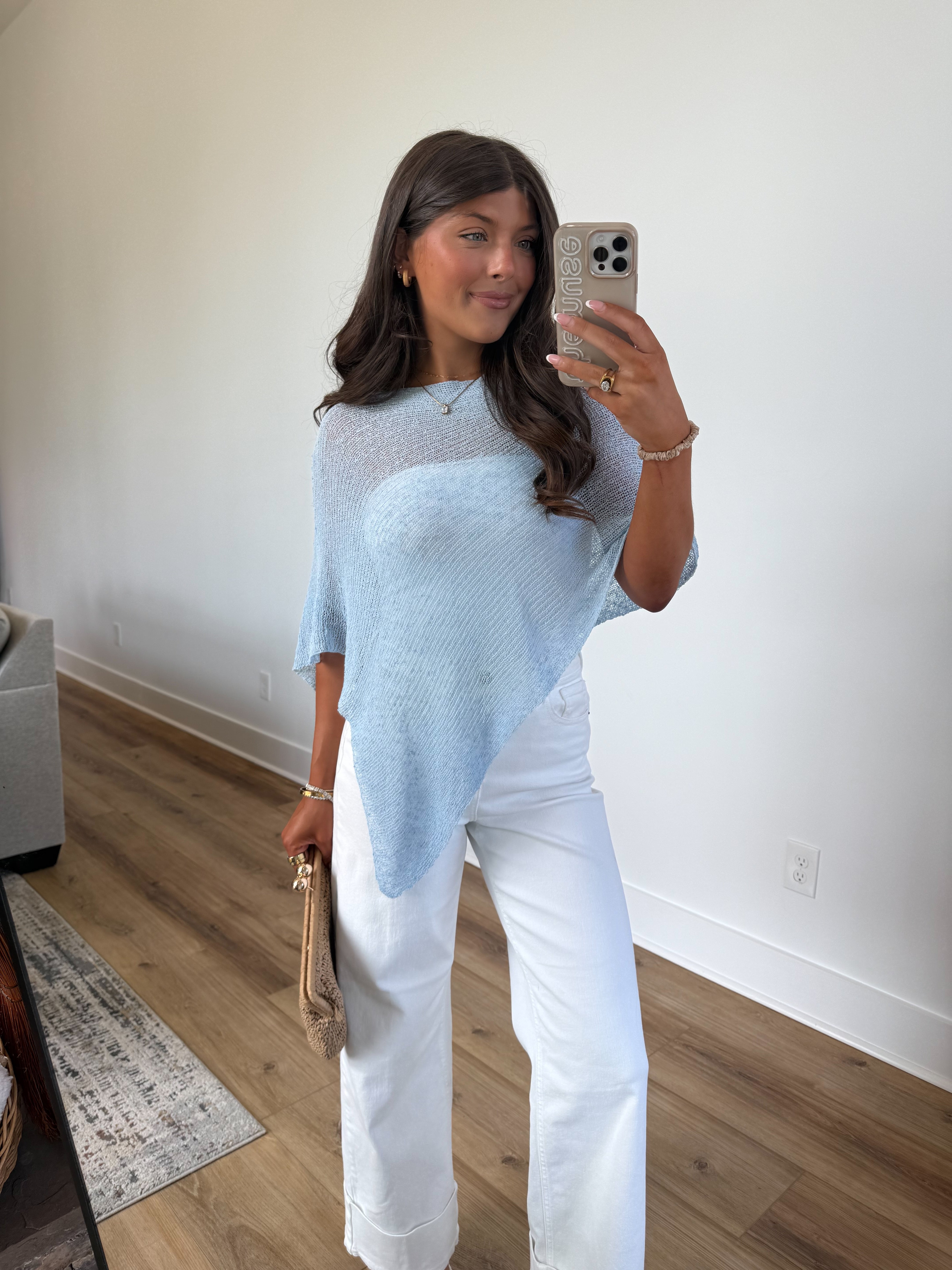 Blue Poncho Top