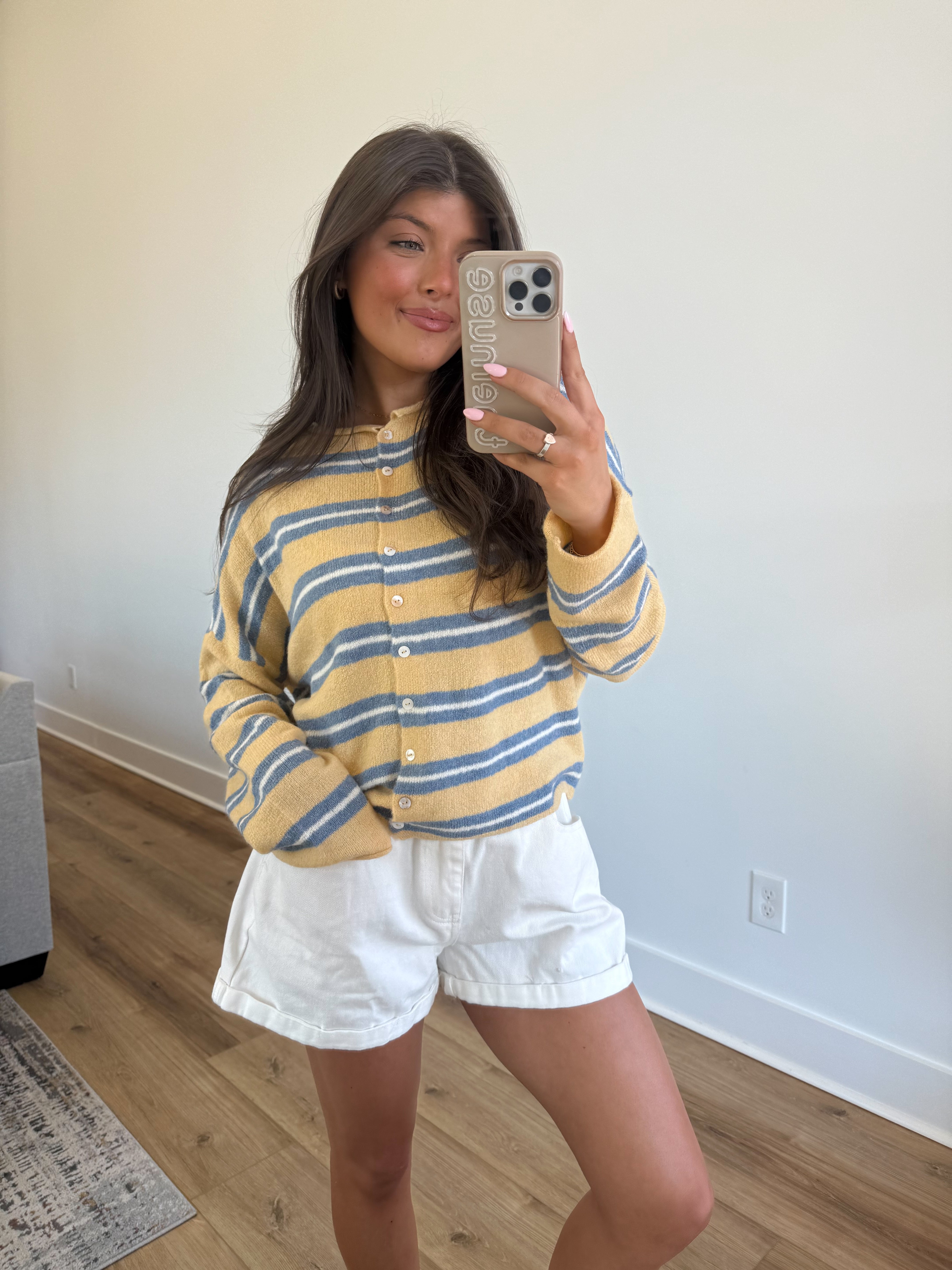 The Stripe Cardigan (Yellow/Blue/Cream)