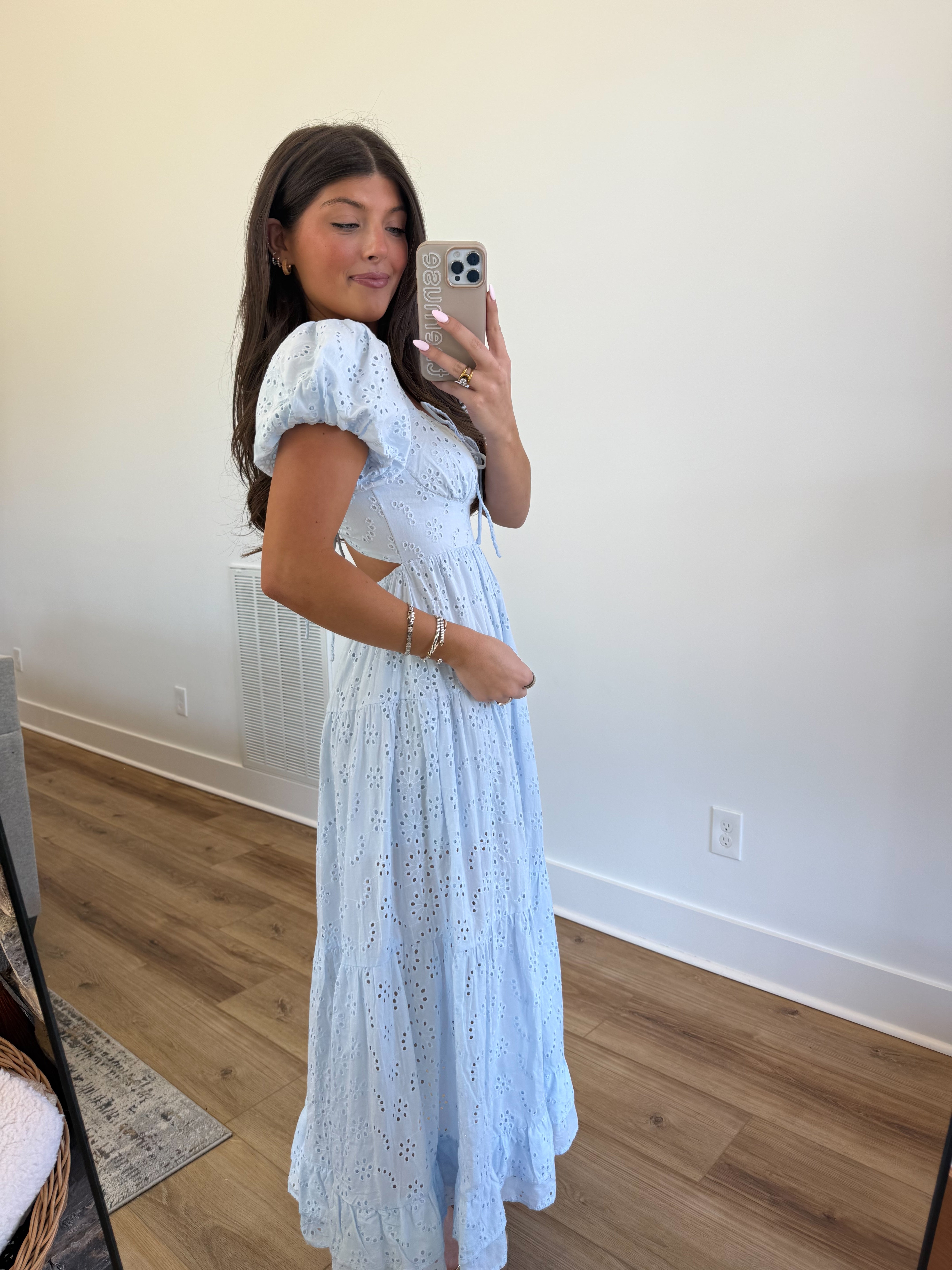 The Fancy Eyelet Midi (Baby Blue)