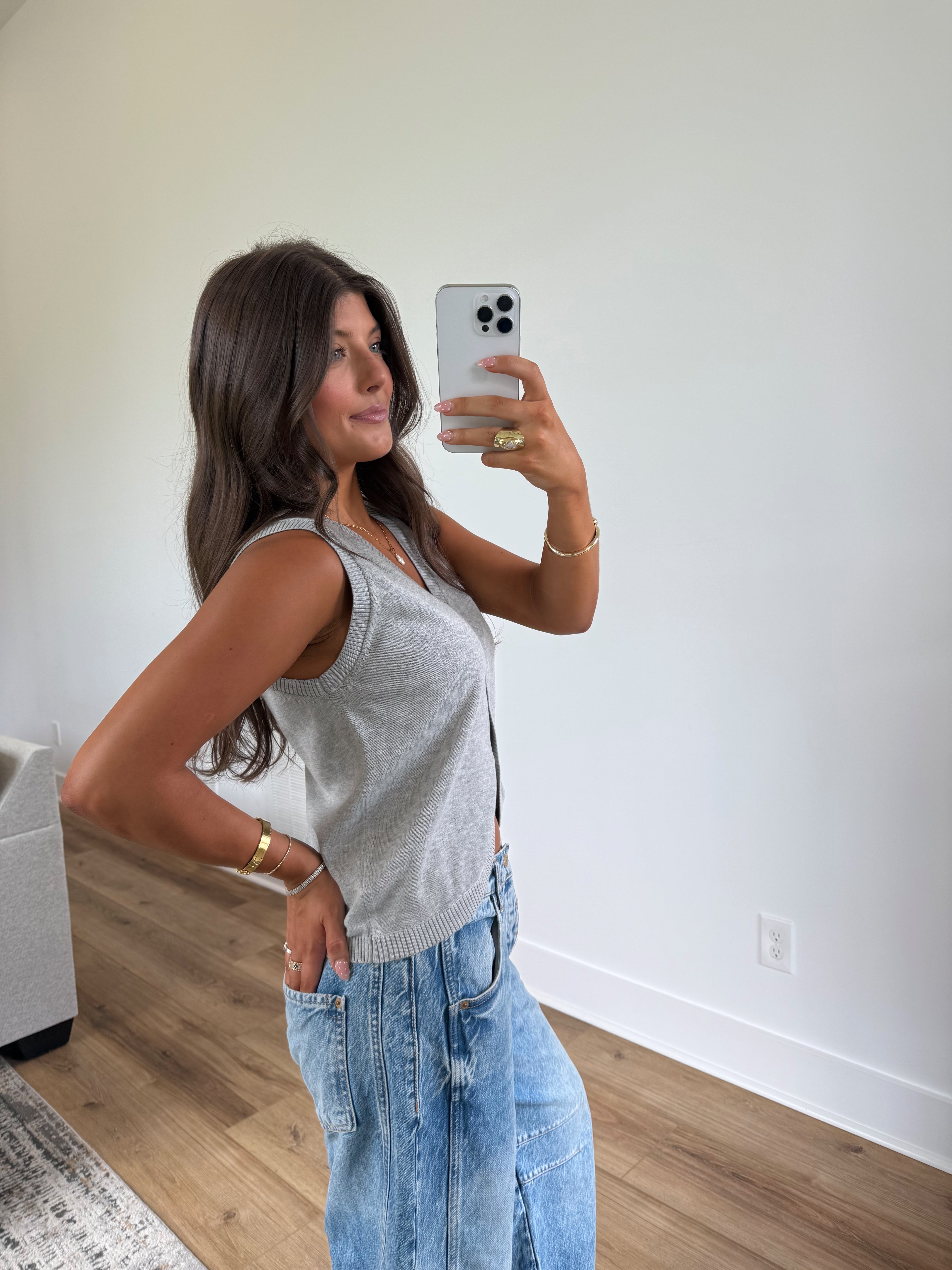 Cozy Slate Sweater Vest