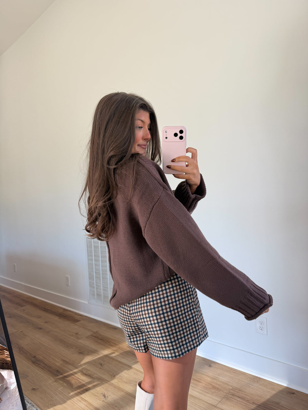 Chocolate Mock Neck Sweater