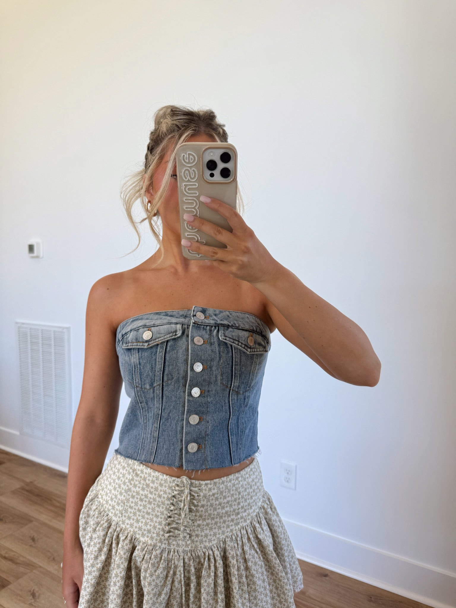Buttoned Up Denim Top