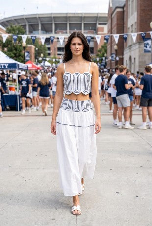 Saturday Scallop Set (White/Navy)