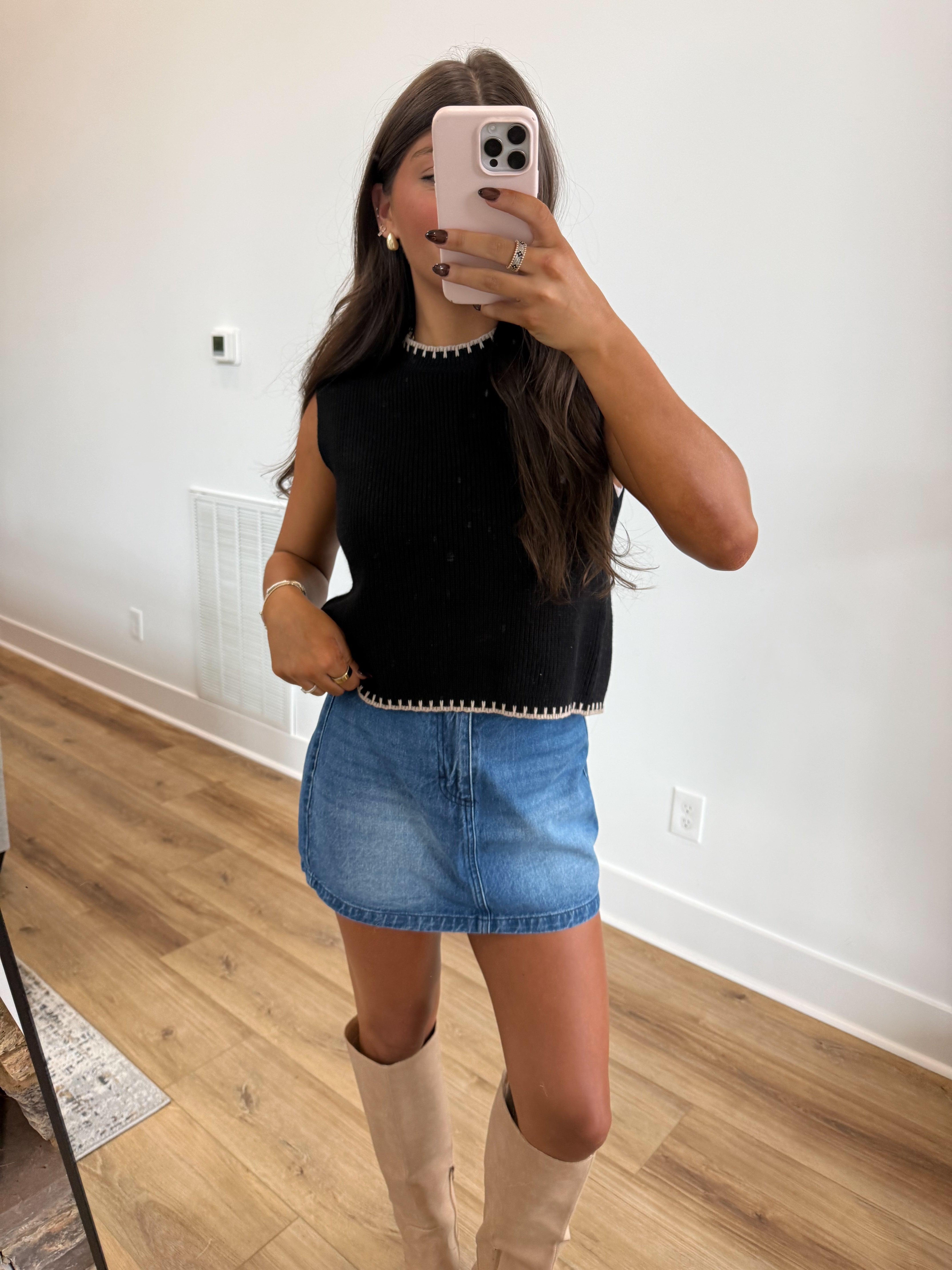 Denim Barrel Jean Skort
