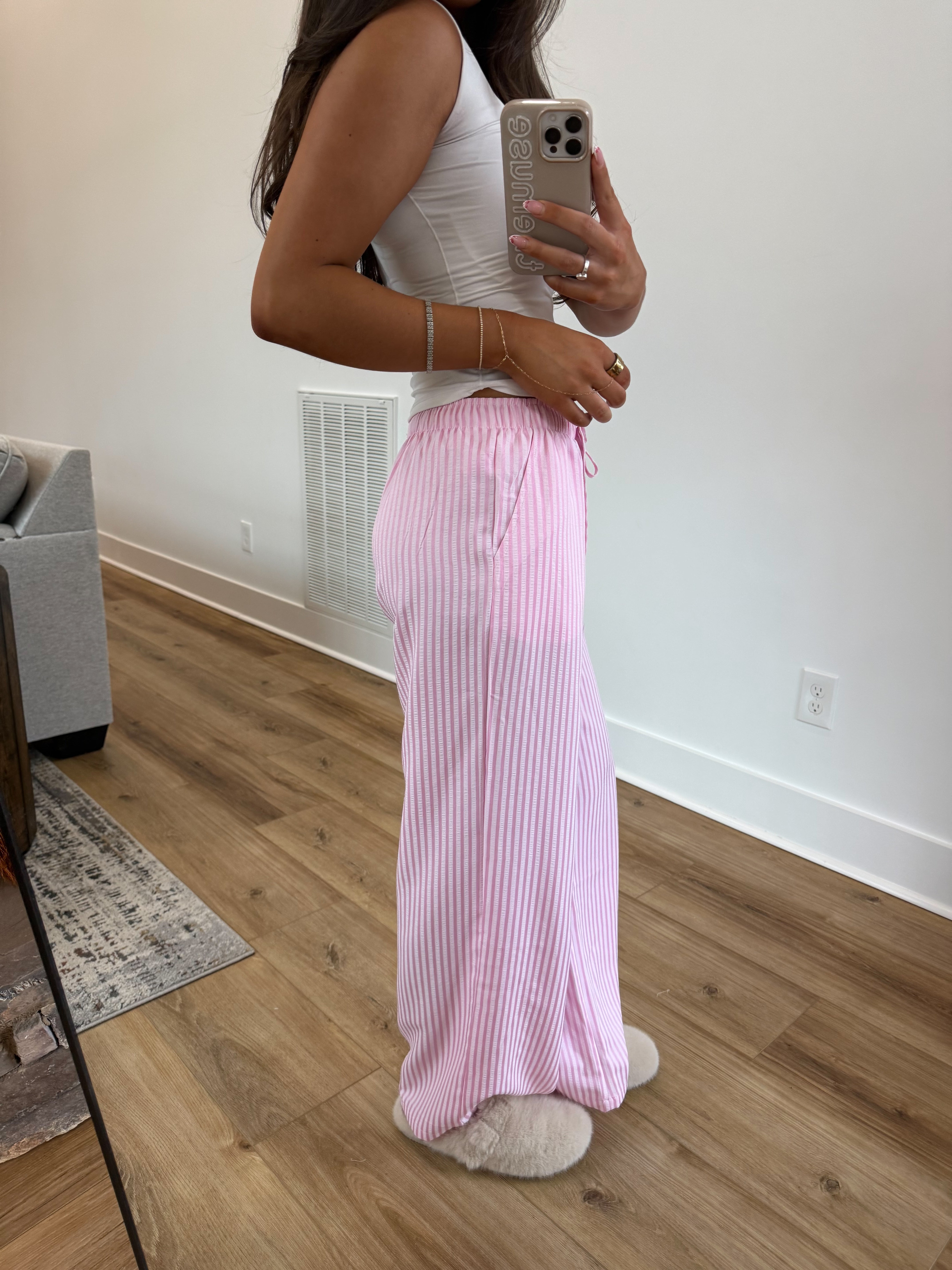 Pink Seersucker Pants