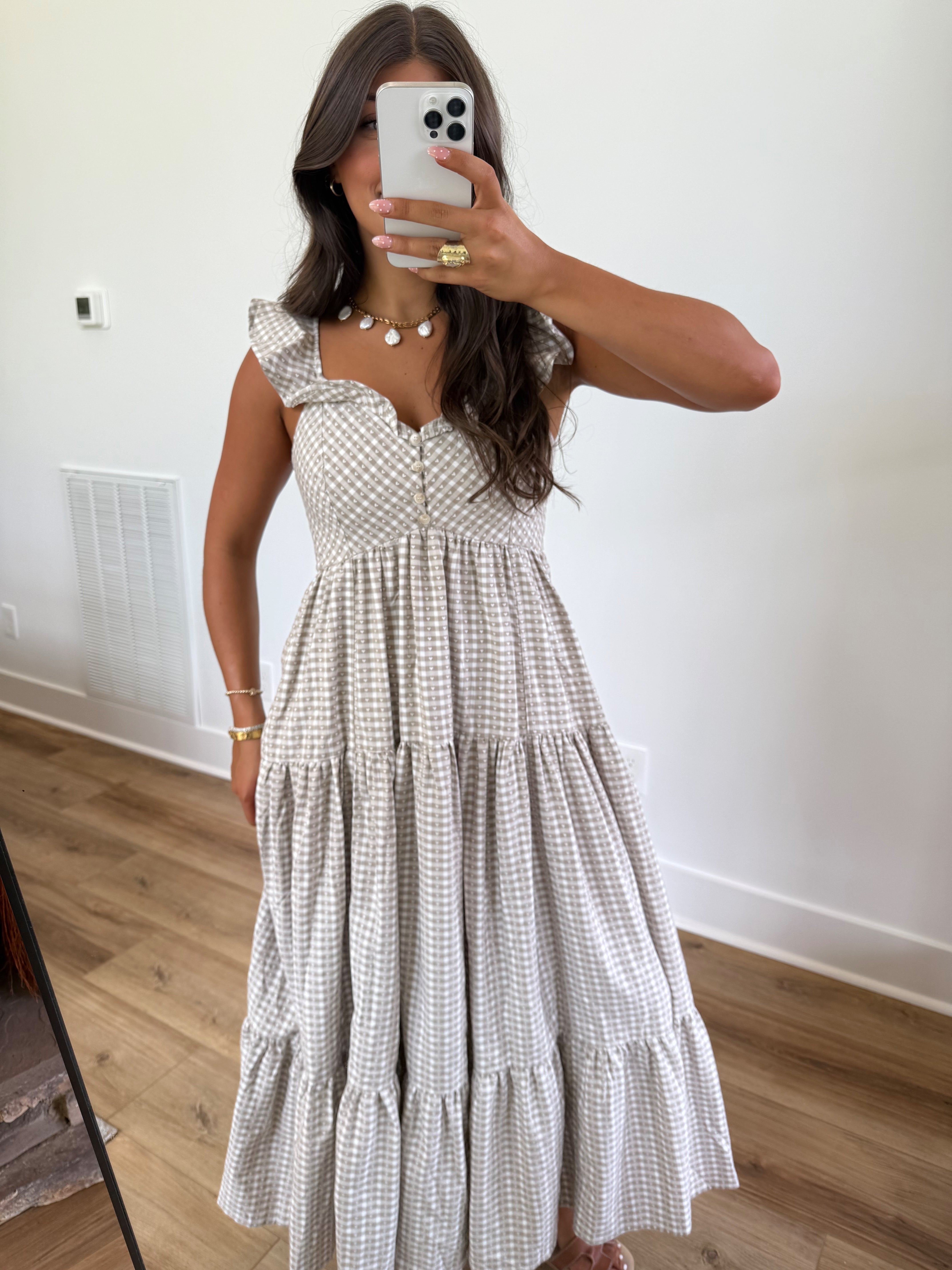 Gingham Hearts Maxi Dress