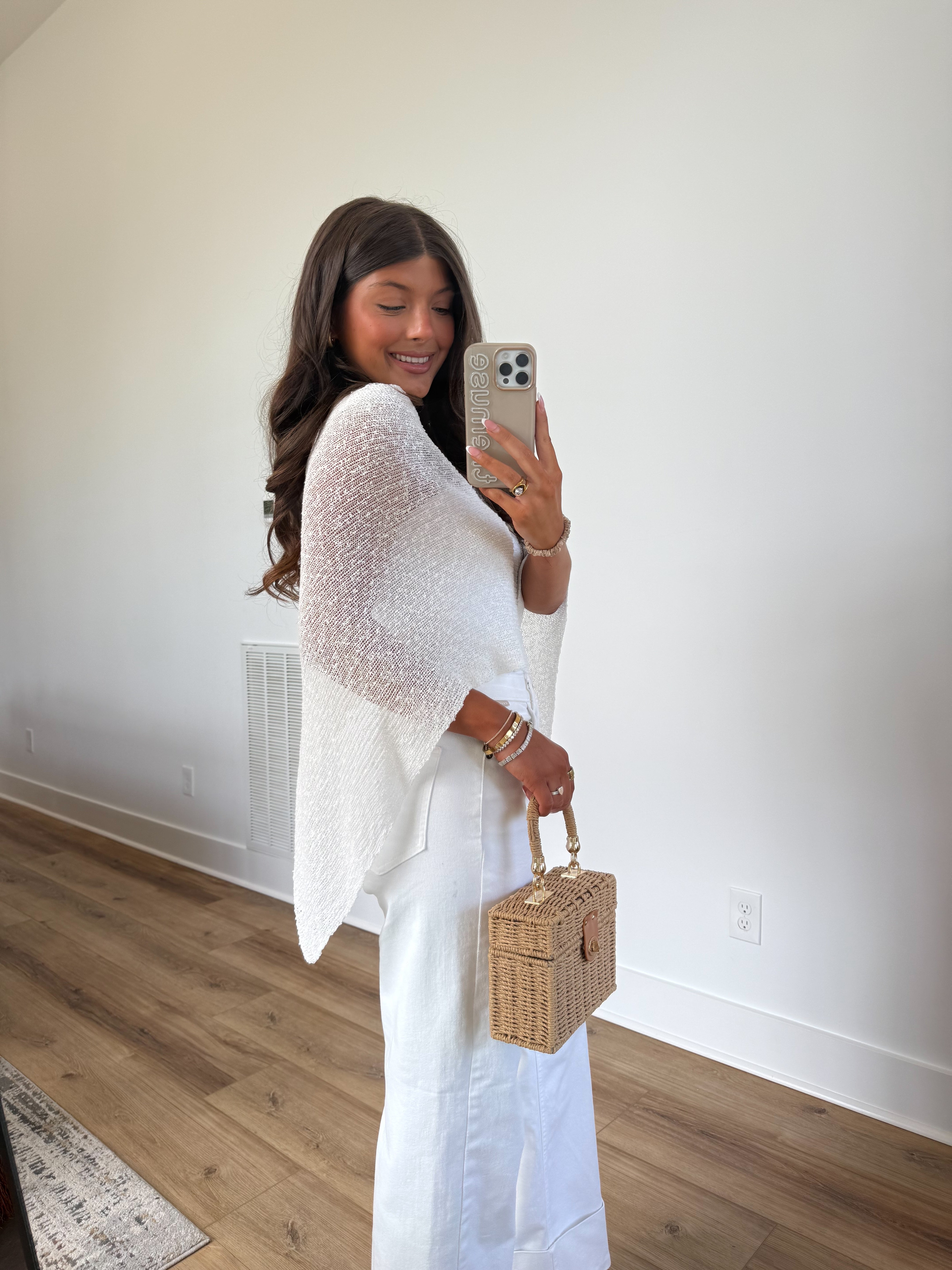 White Poncho Top