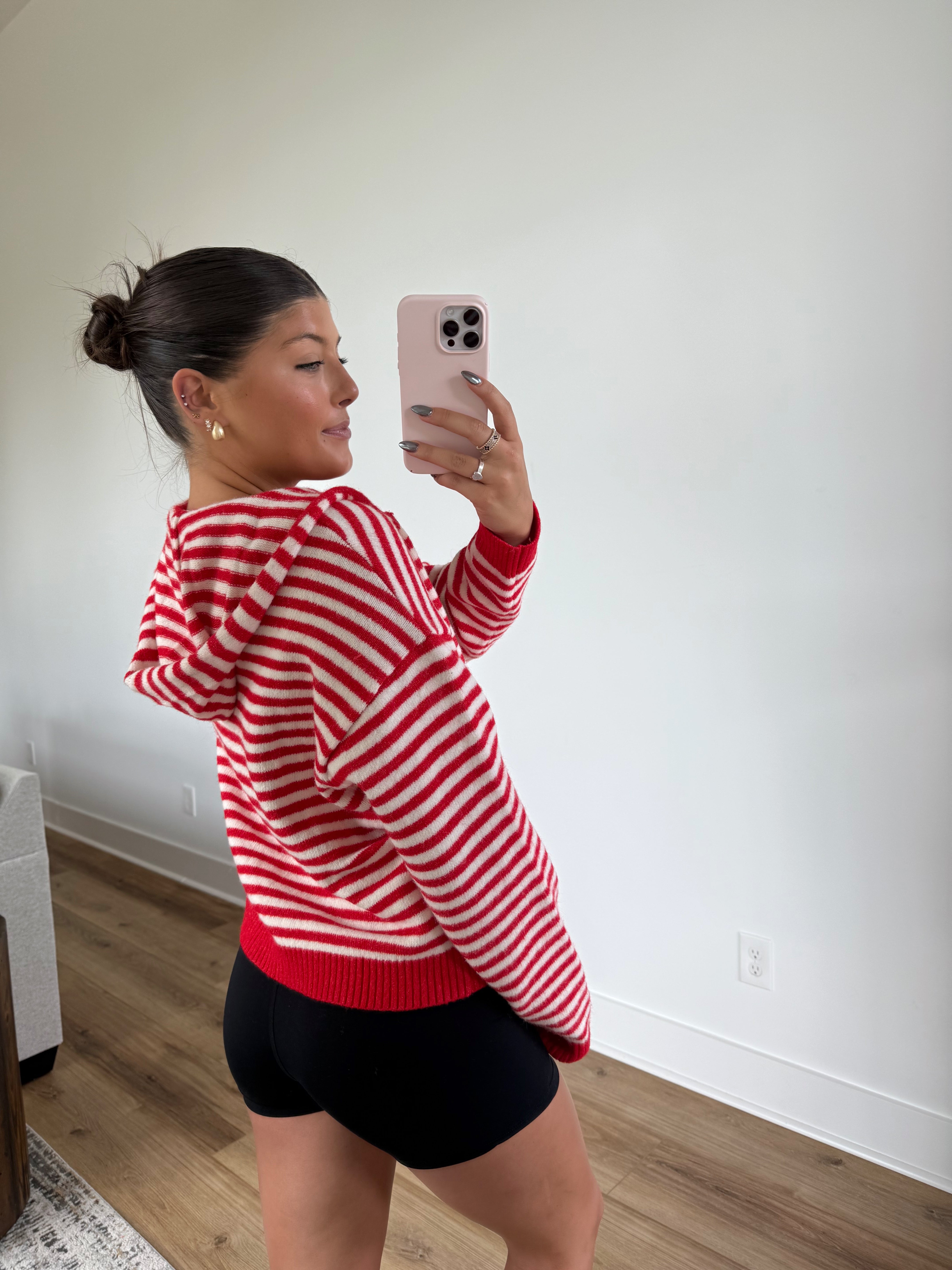 Millie Stripe Zip-Up (Red)