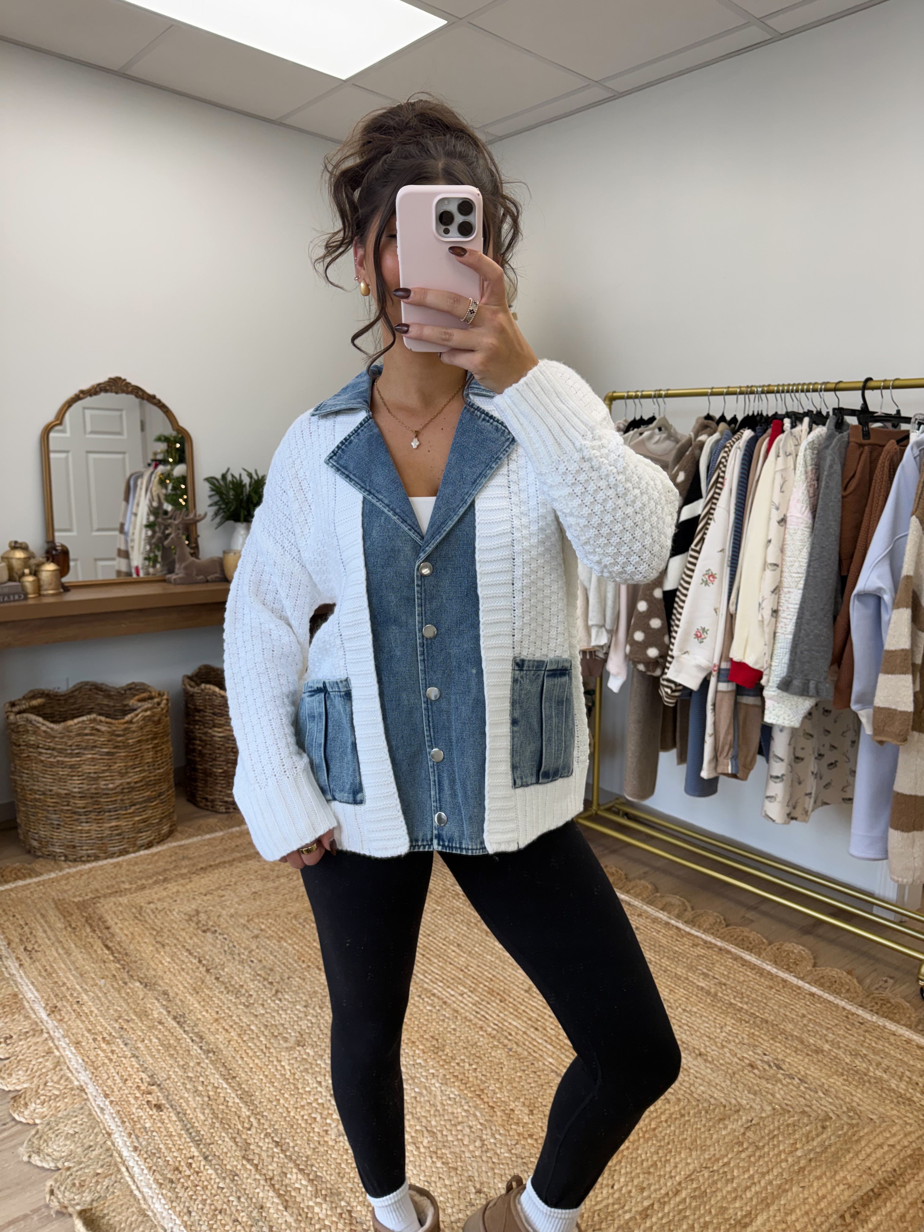 The Denim Collared Knit