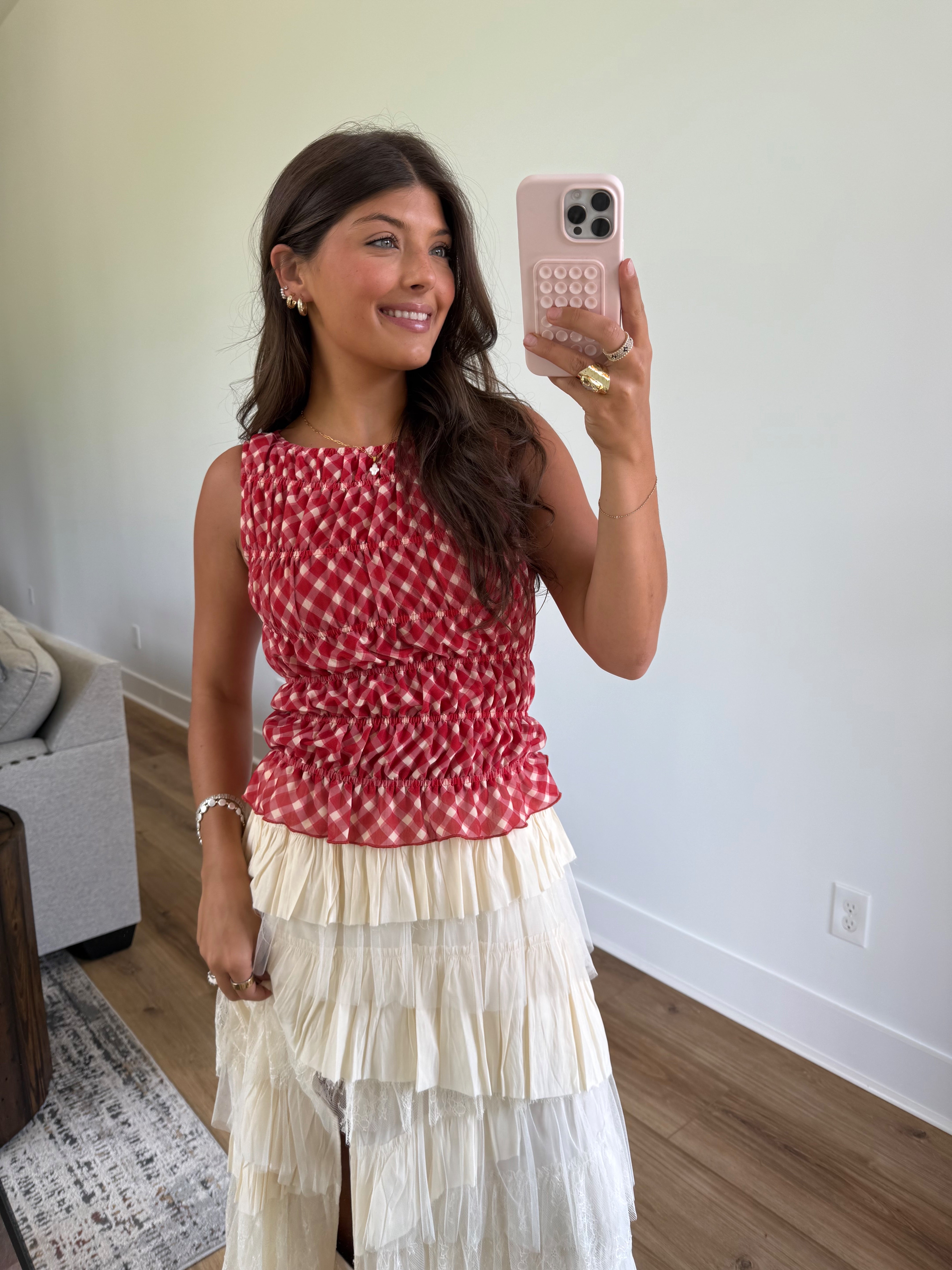 Cherrywood Gingham Top