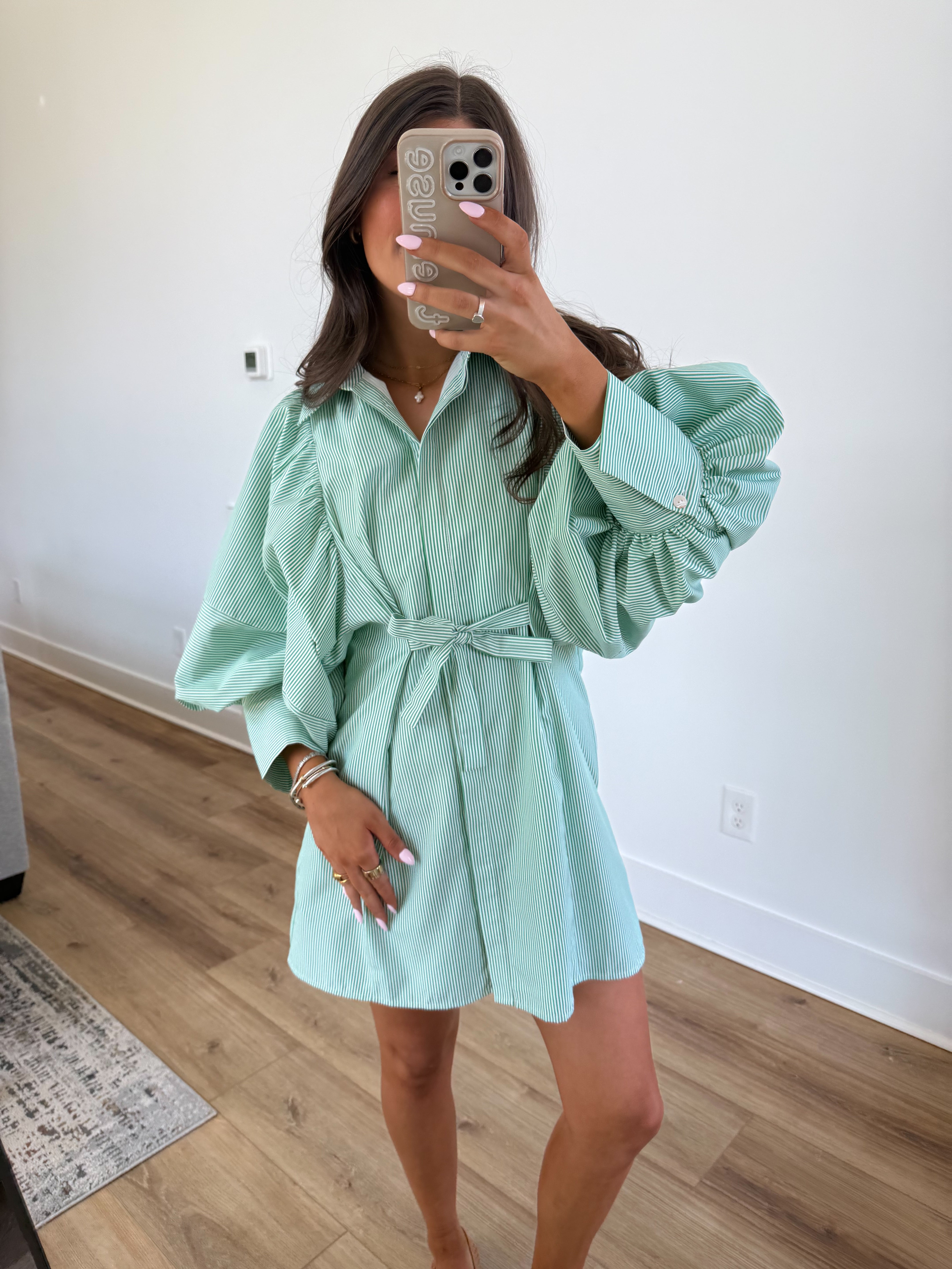 Sunday Morning Dress (Green Stripes)