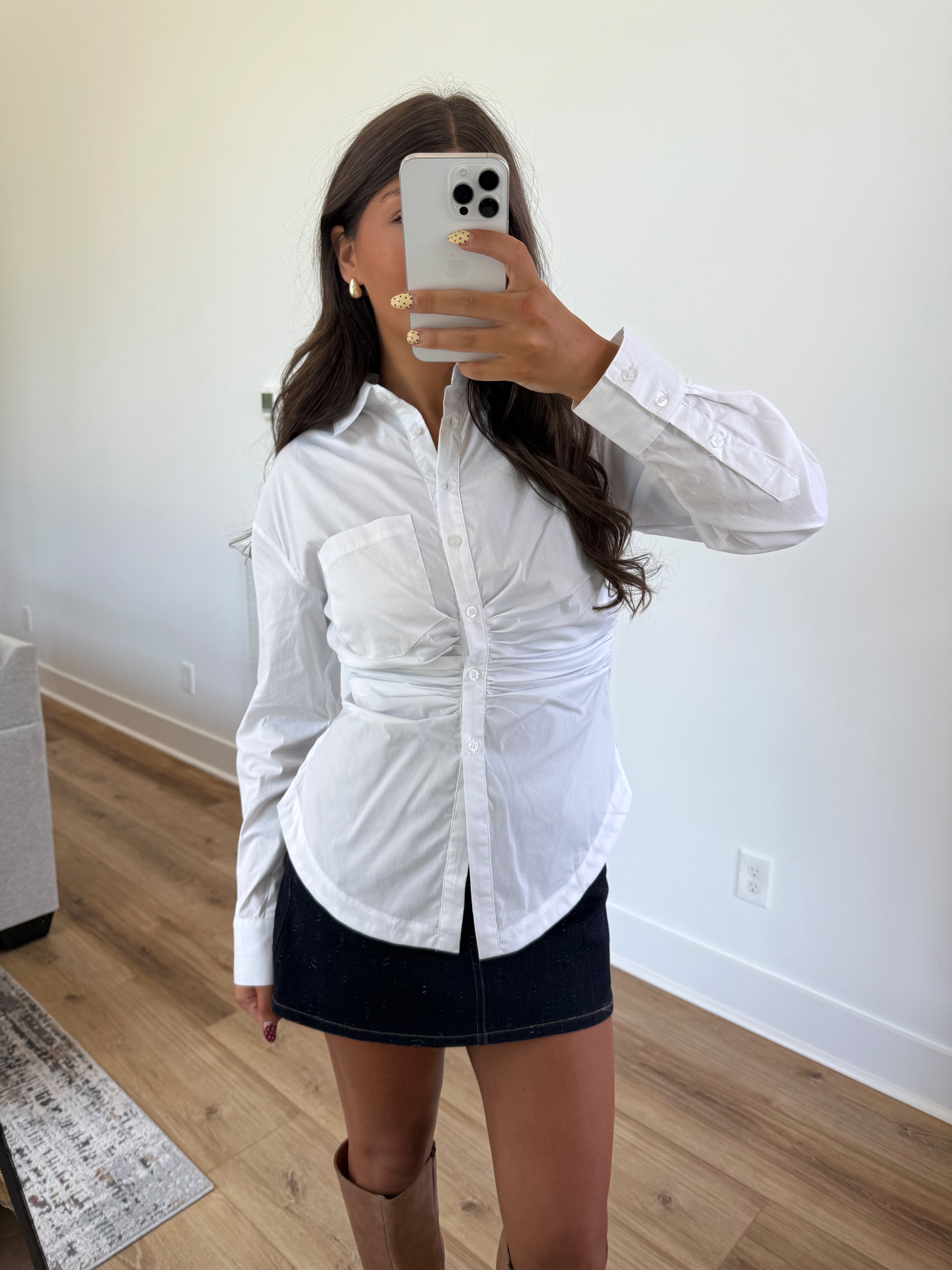 Olivia Button Up (White)