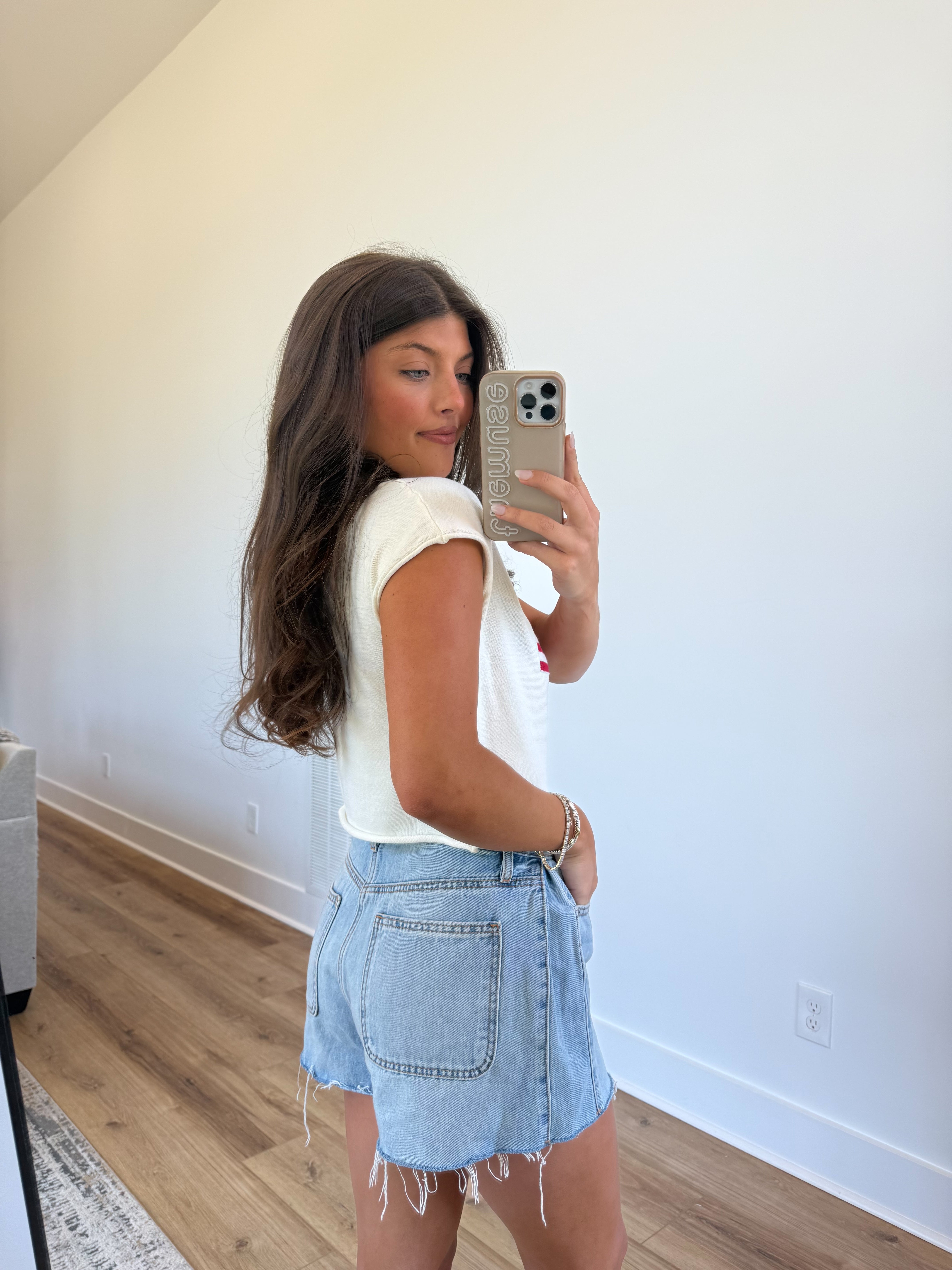 American Flag Cap Sleeve Top