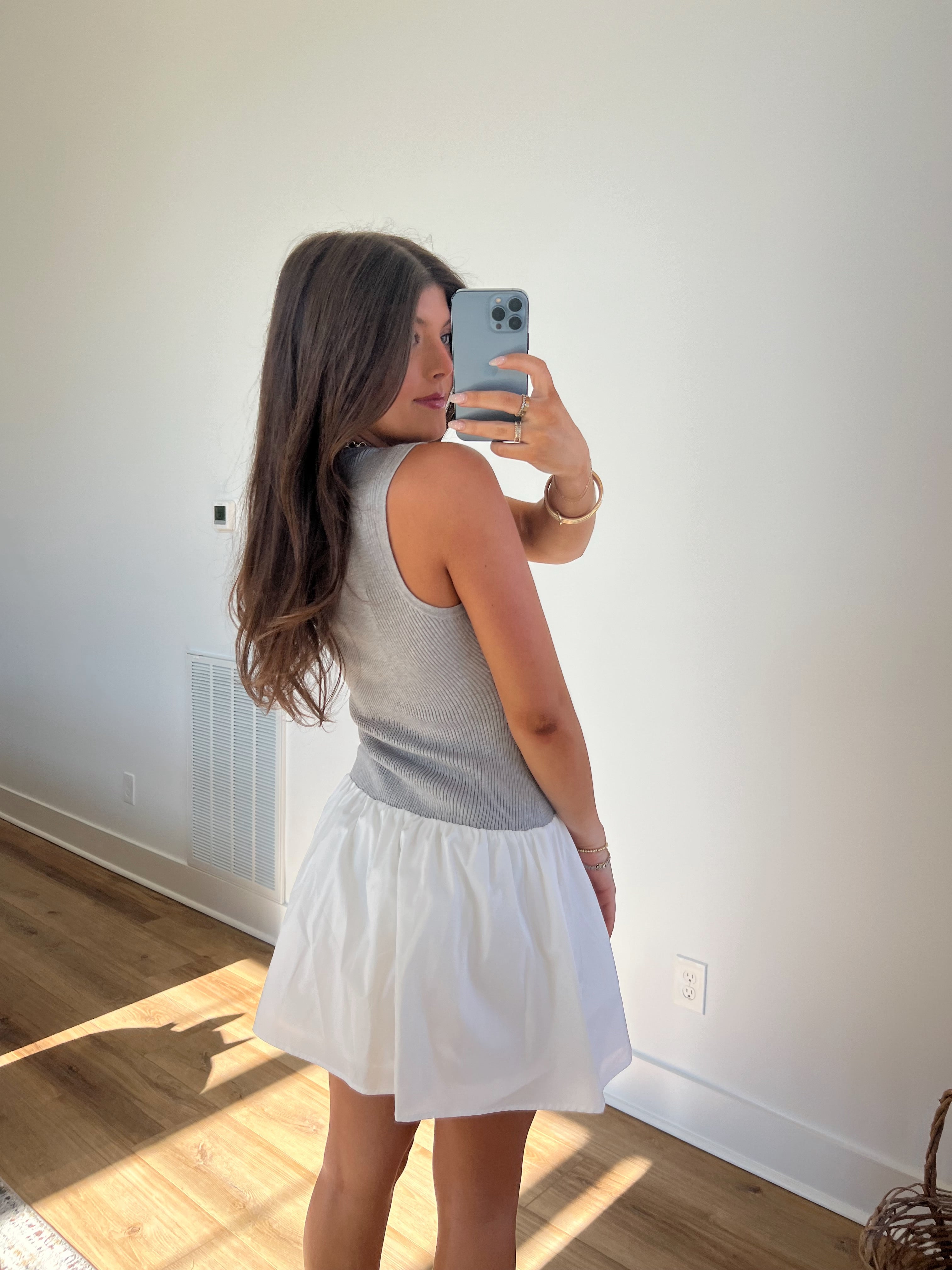 Grey Knit Mini Dress