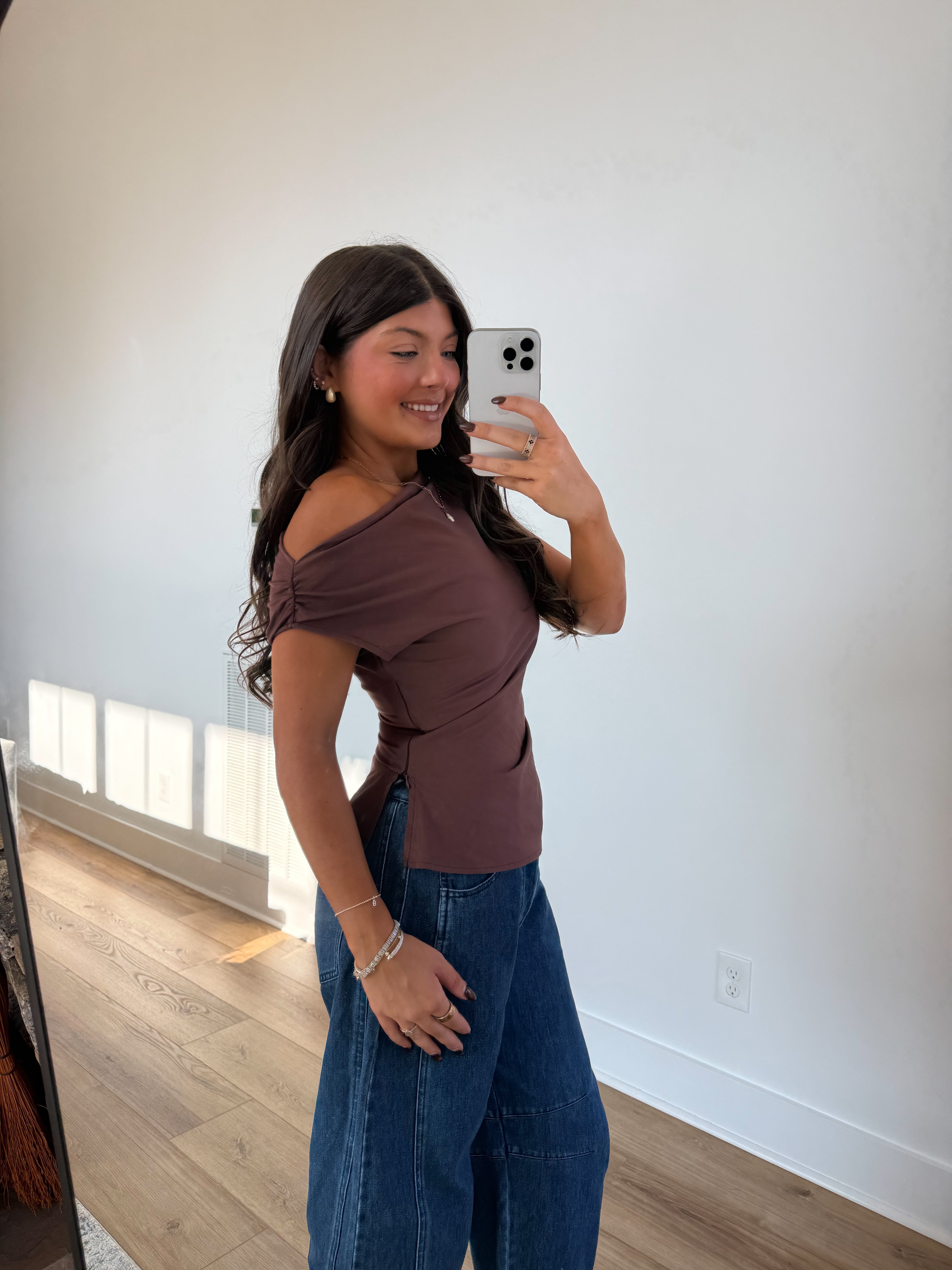 The Mocha Off-Shoulder Top