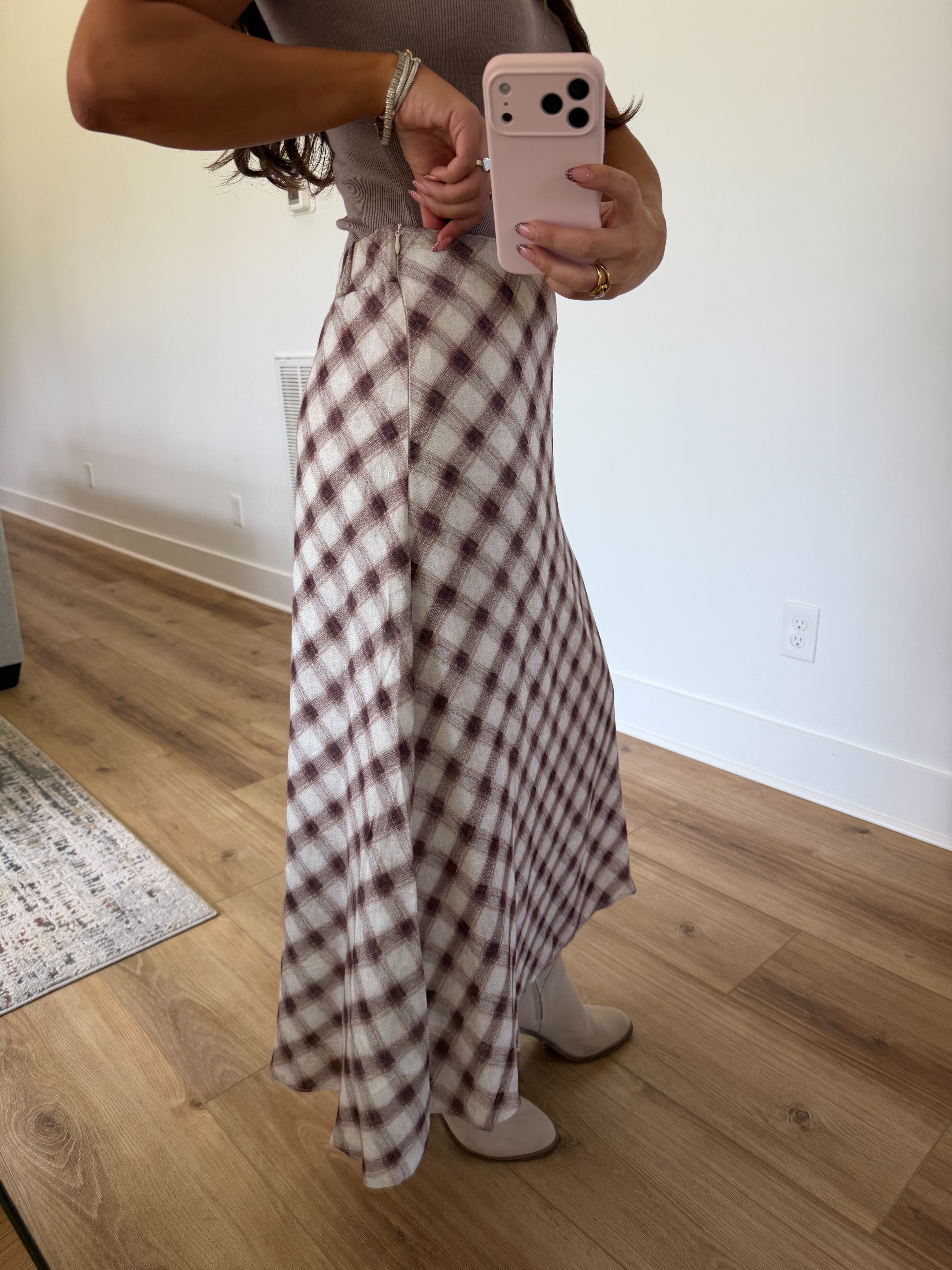 Blair Plaid Midi (Vanilla)