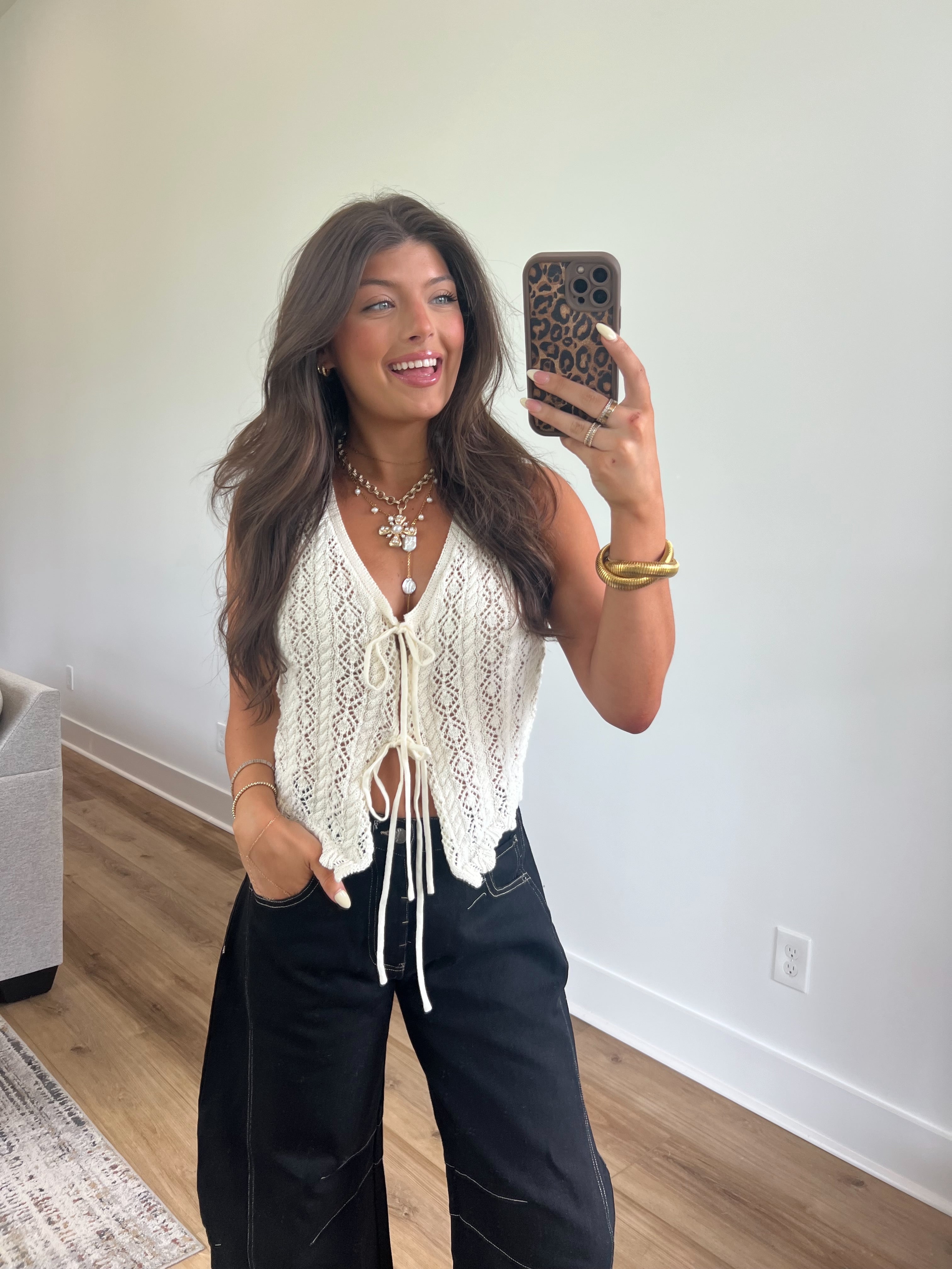 Ella Crochet Tank (Cream)