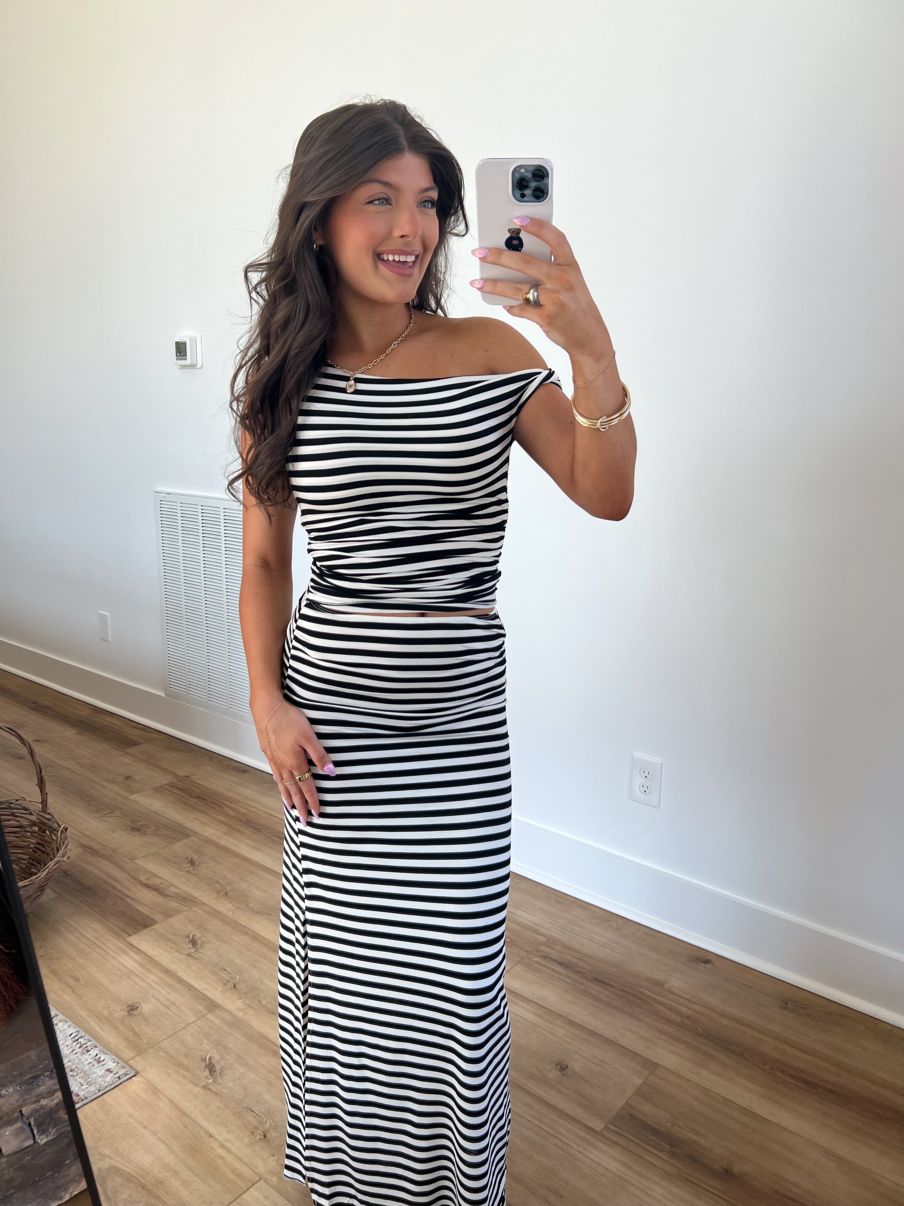 Stripe Maxi Skirt Set