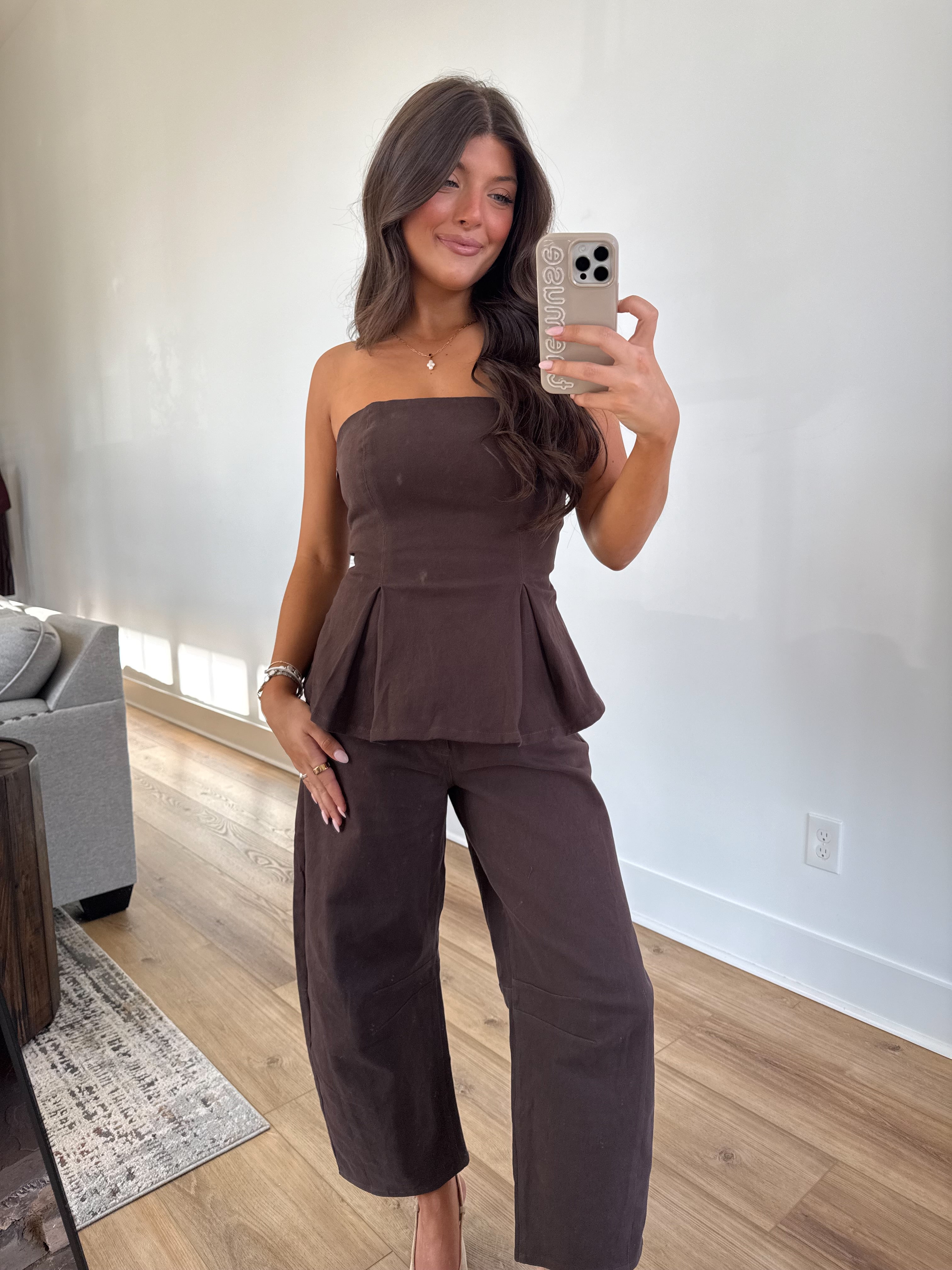 The Cocoa Peplum Set