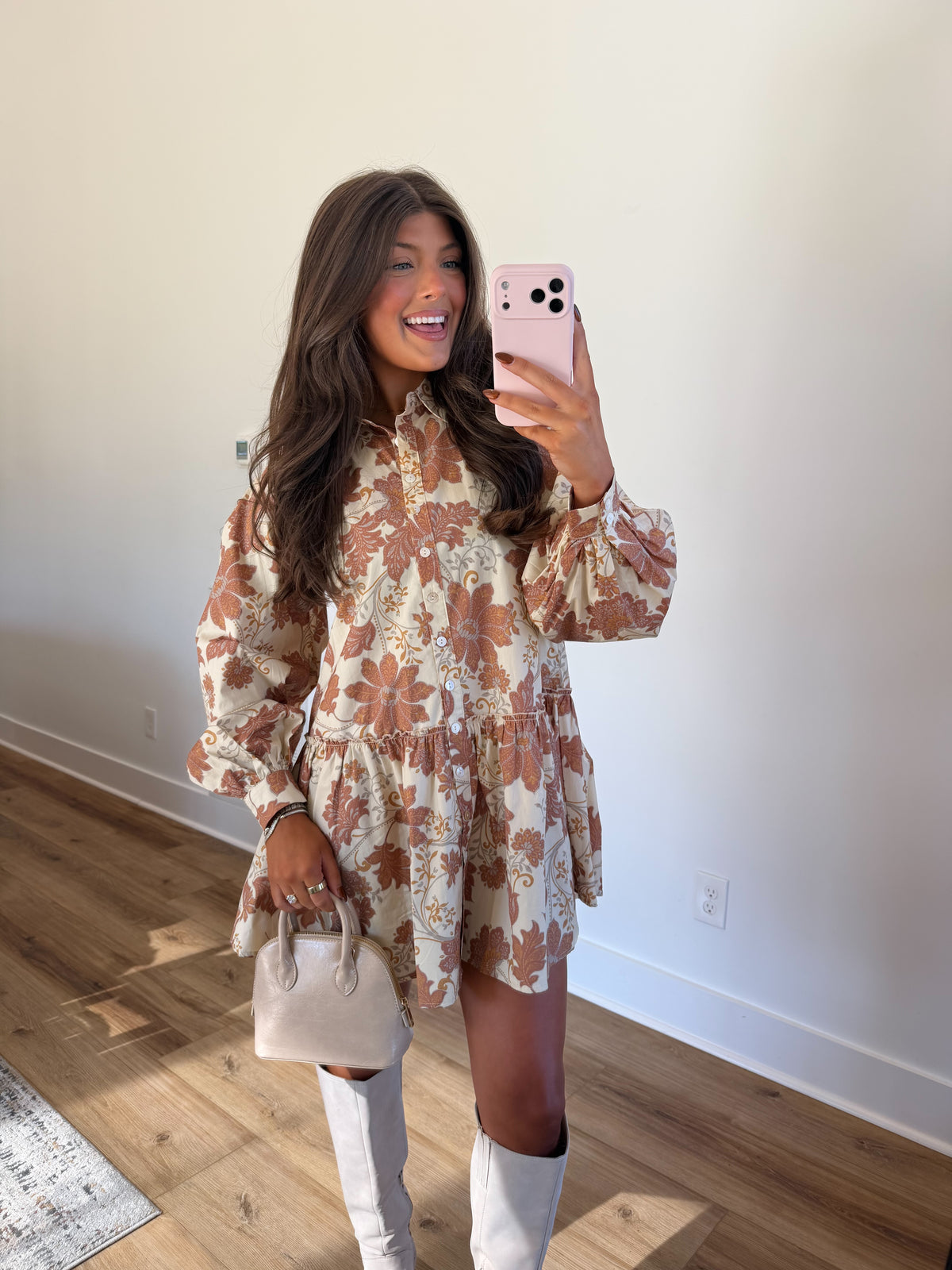 Cream & Rust Floral Mini