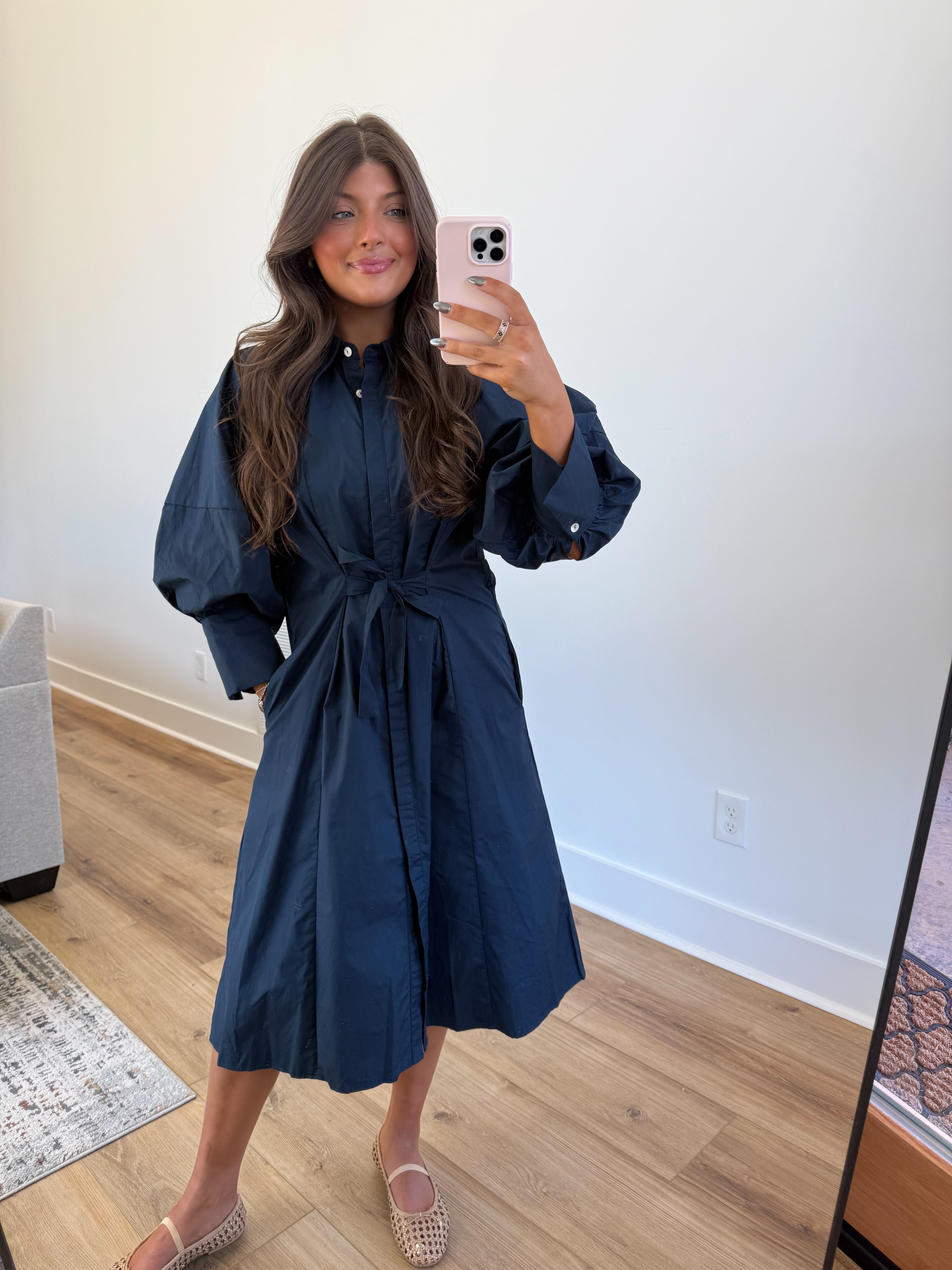 Sunday Morning Midi Dress (Navy)