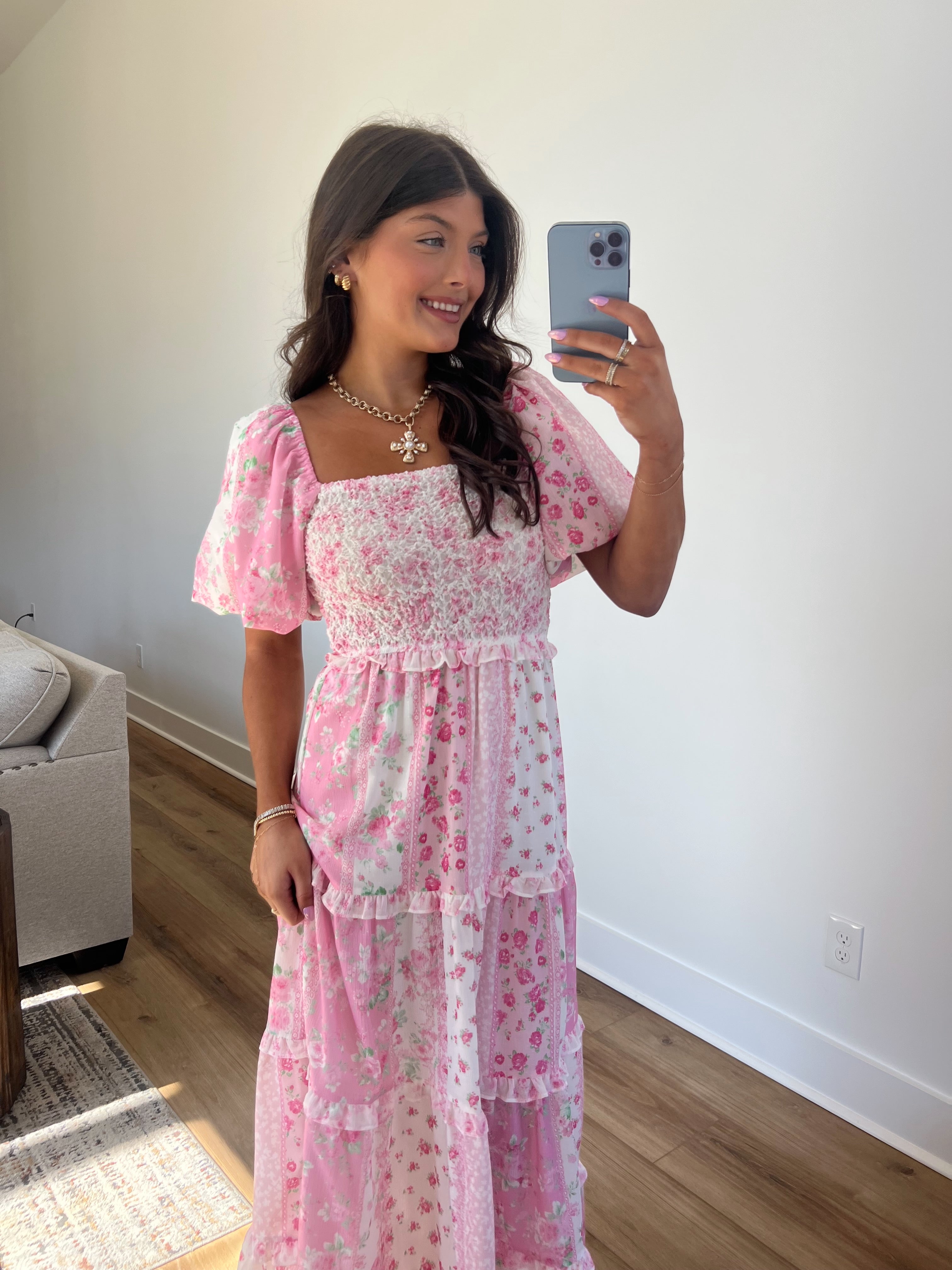 Love Shack Patch Work Maxi Dress(Restock)