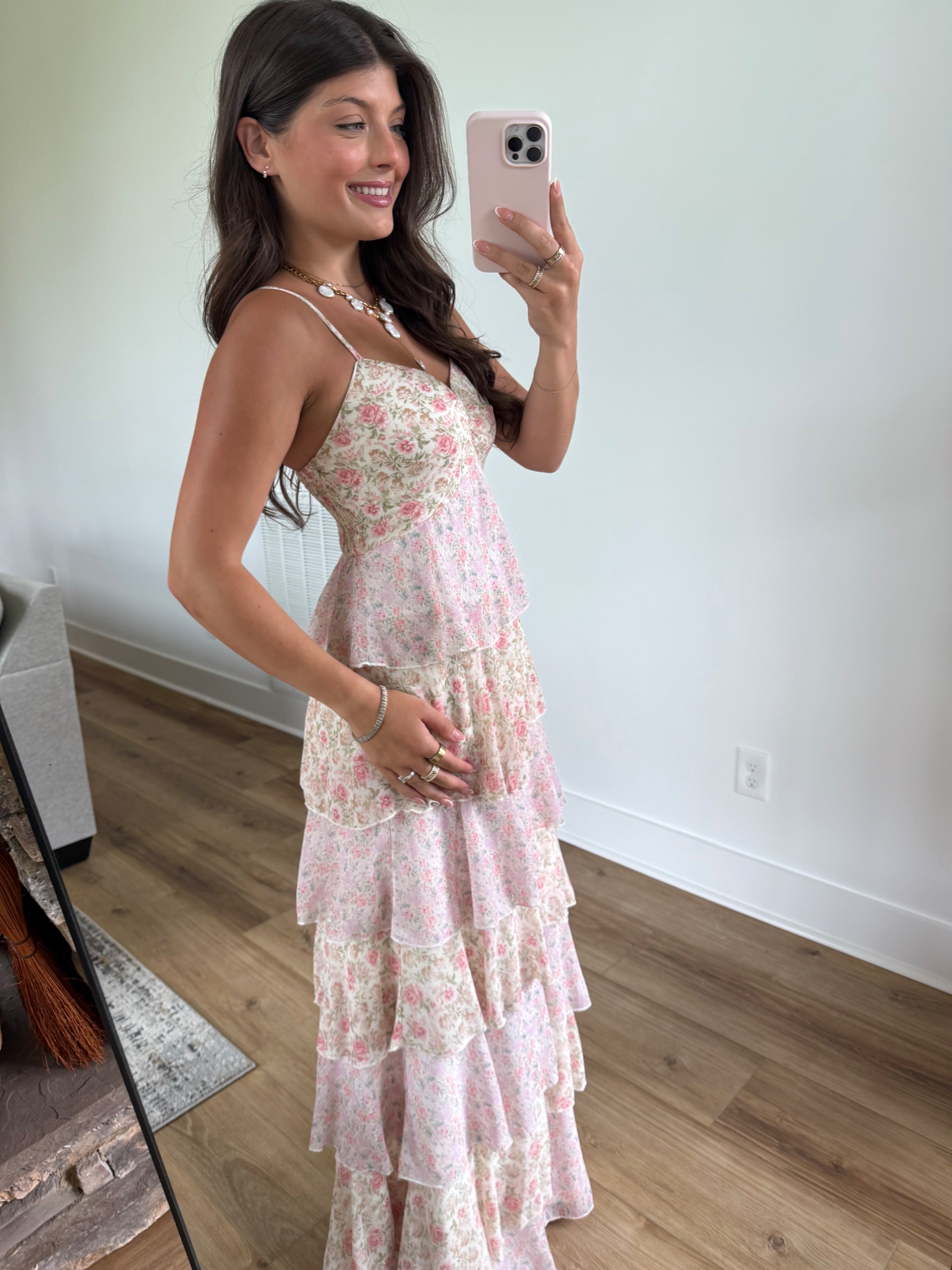 Pink Olivia Ruffle Dress