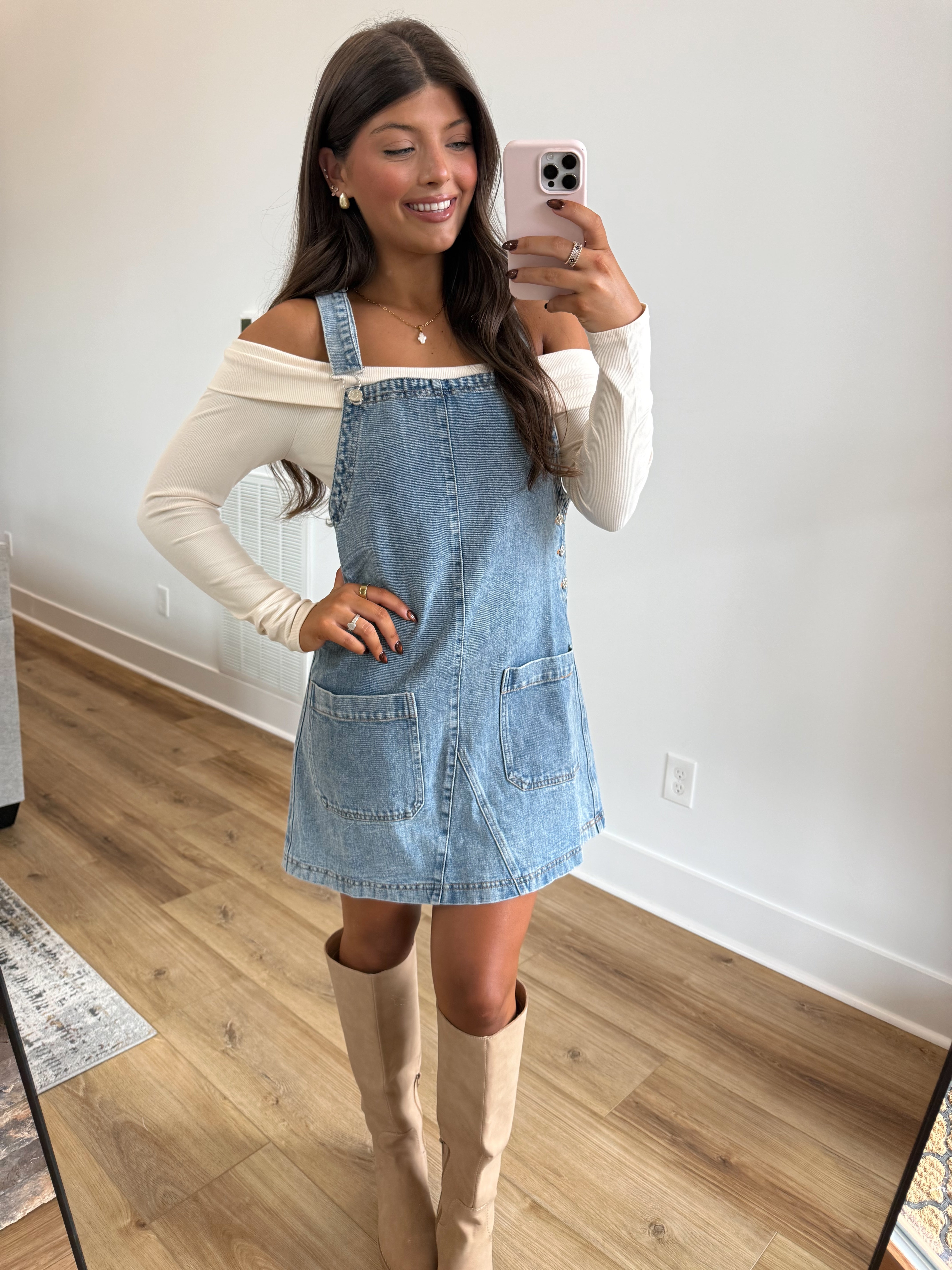 Denim Overall Mini Dress