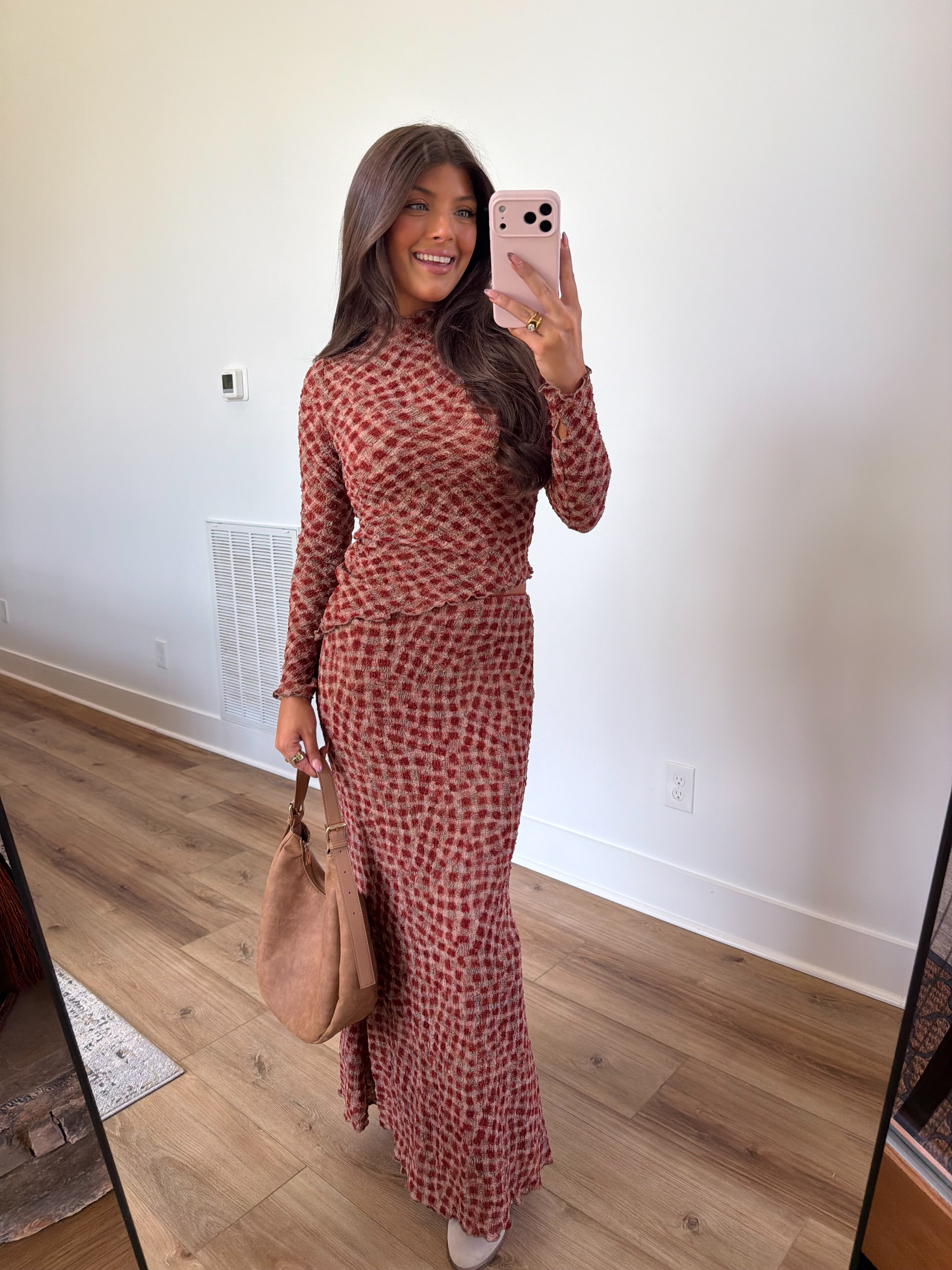 Spiced Gingham Skirt Set