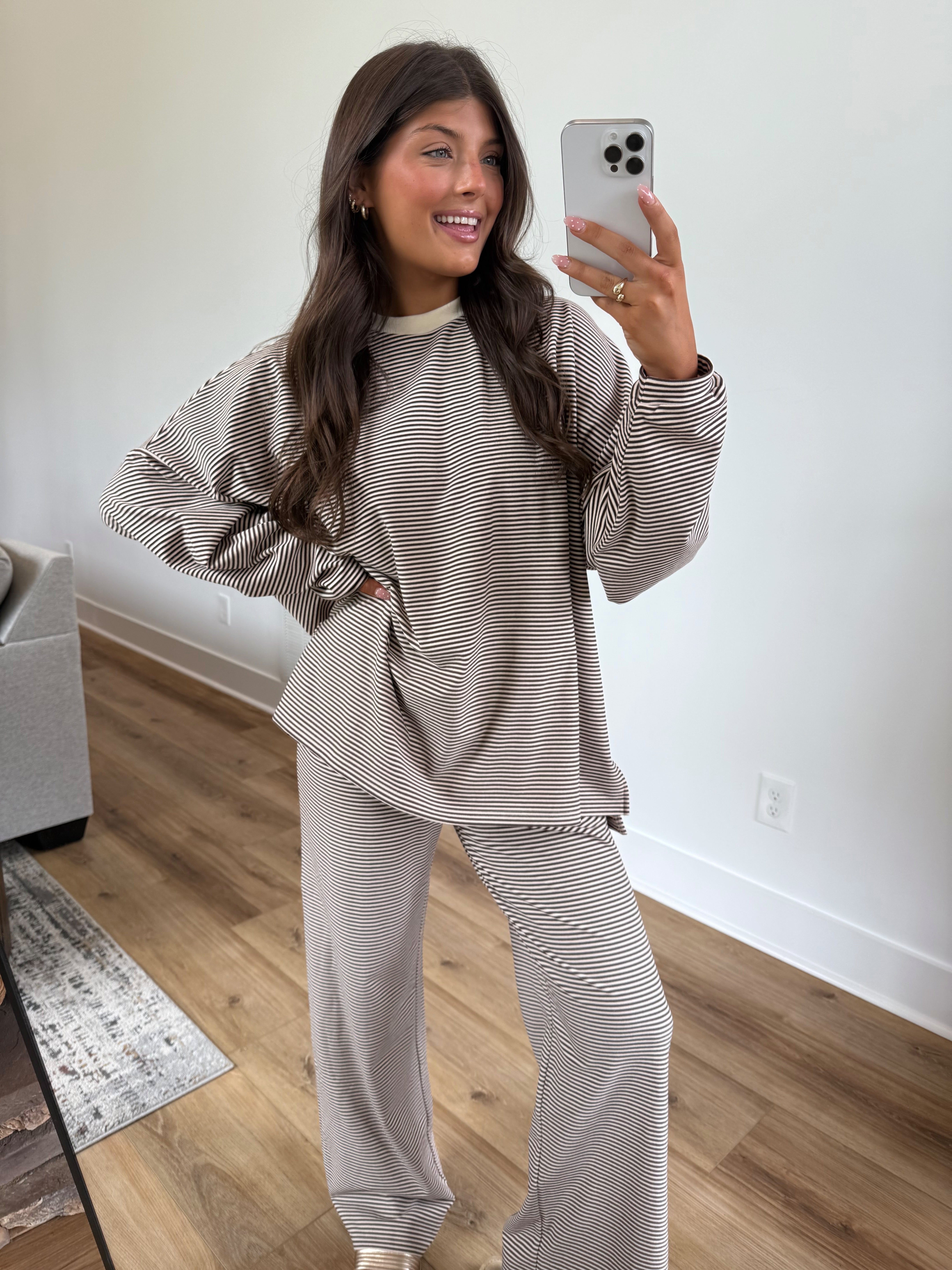 October Fleece TOP (Brown/Cream)