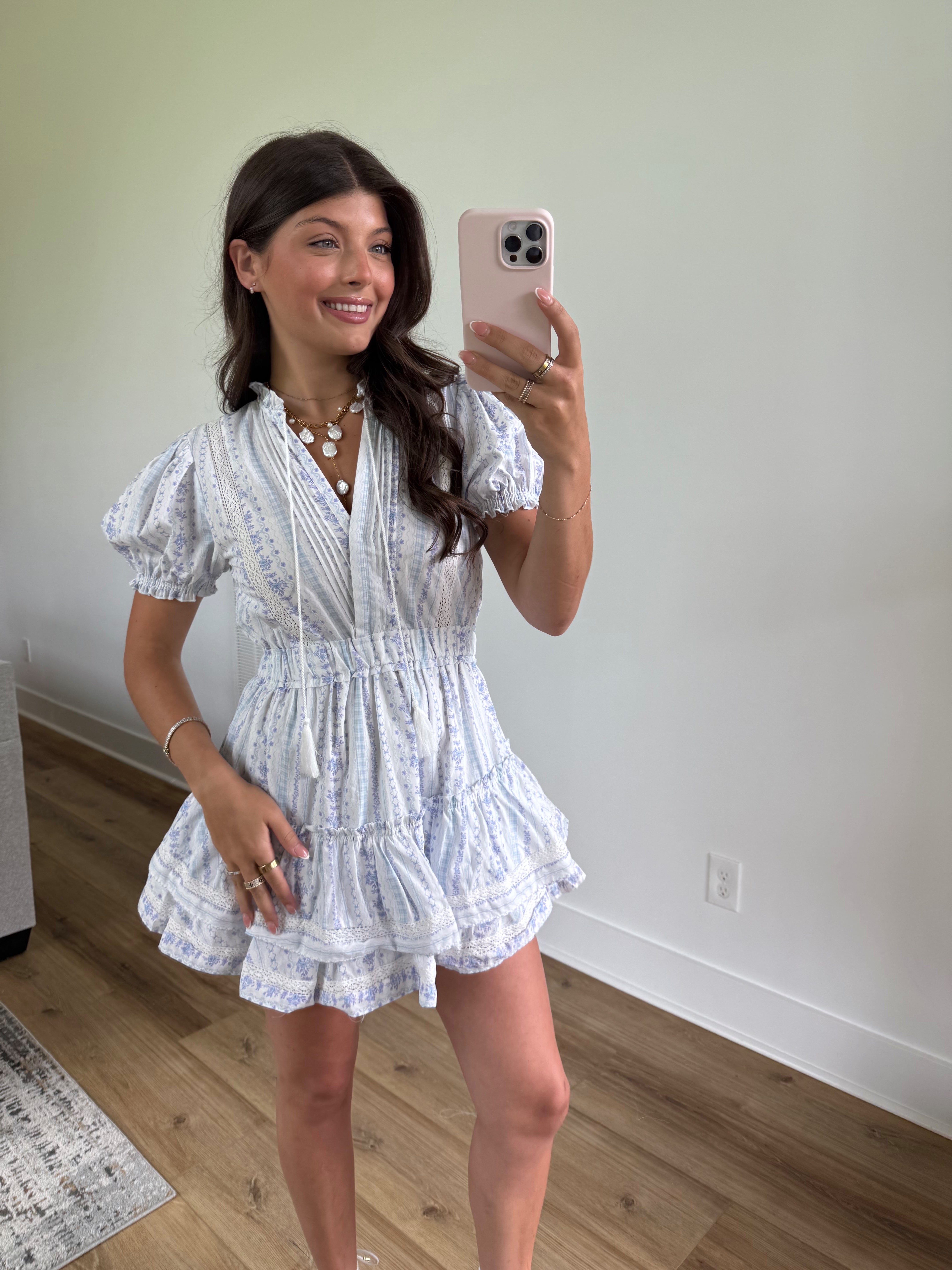 Krissy Blue Fancy Mini Dress