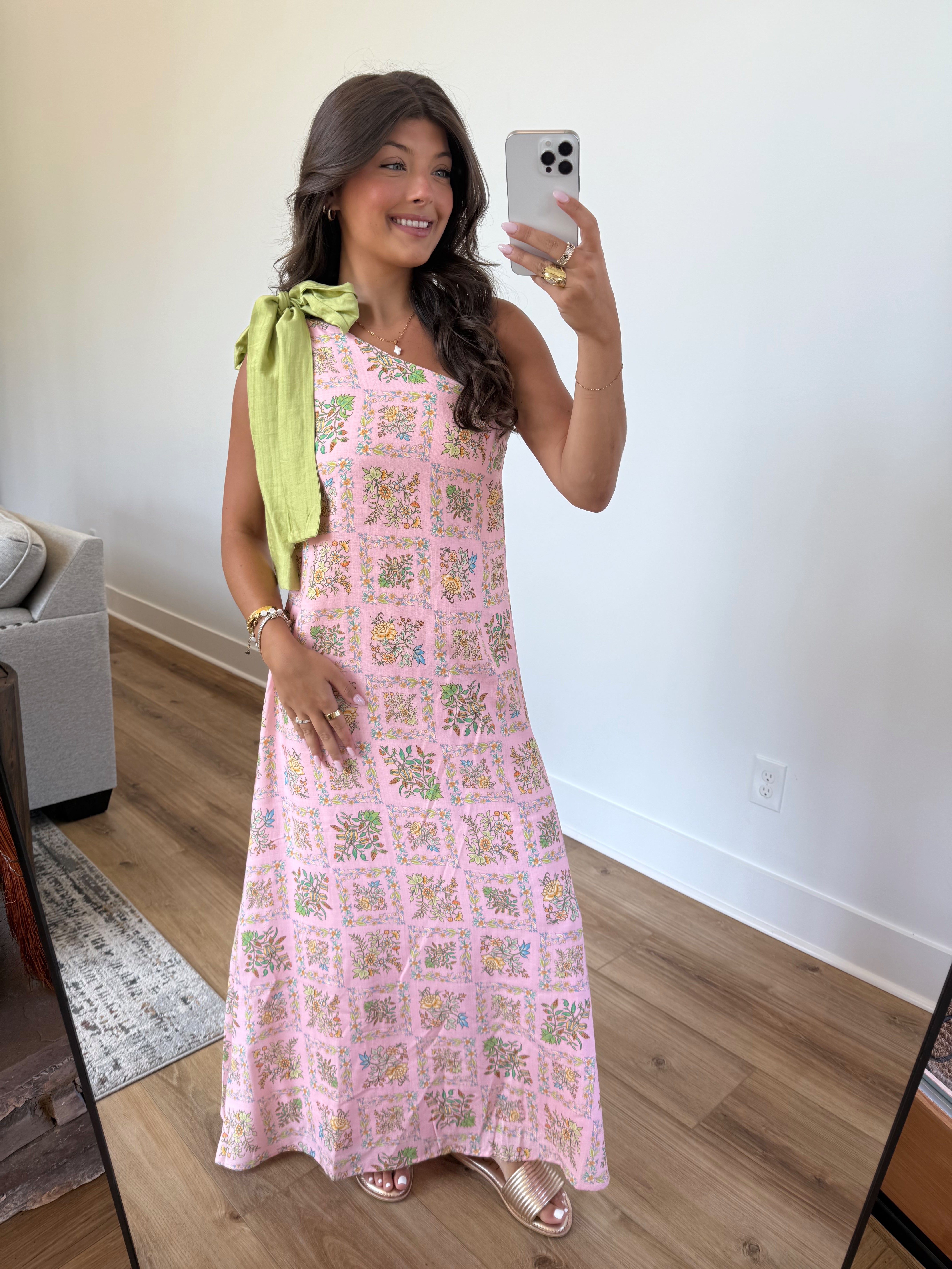 Townes One Shoulder Maxi (Pink)