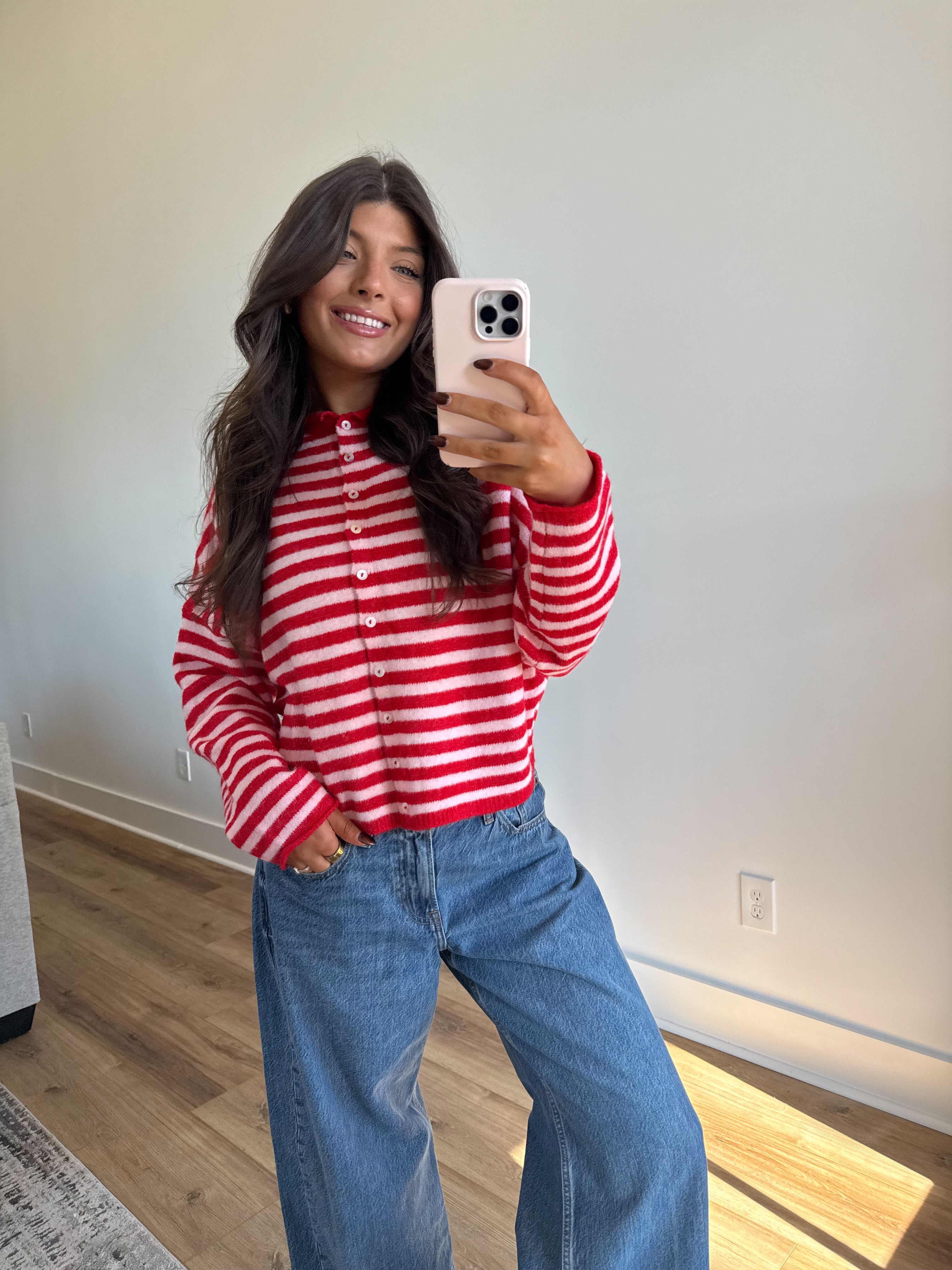 Best Dress Cardigan (Christmas Pink/Red)