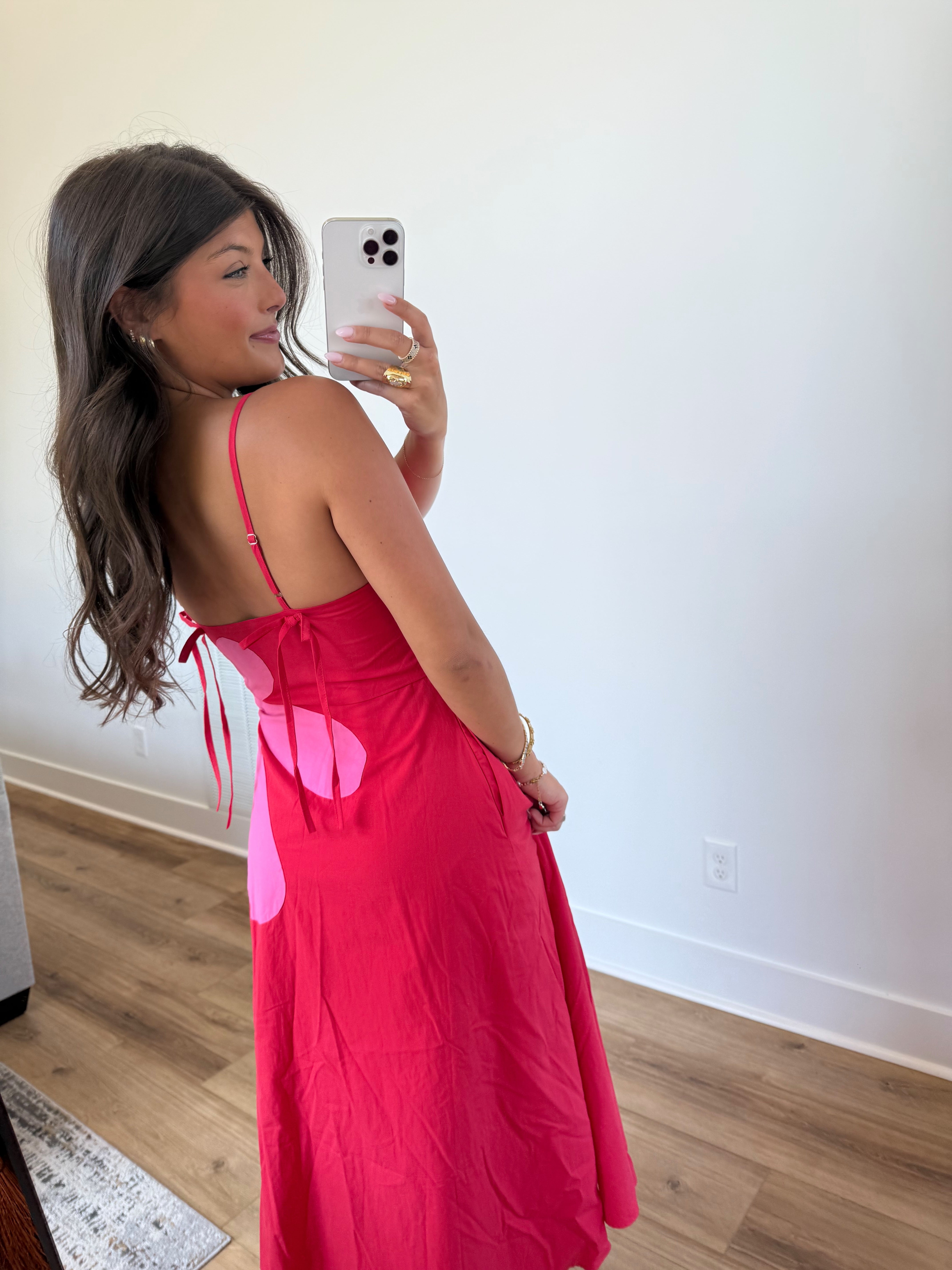 Capri Daisy Maxi Dress (Pink/Red)