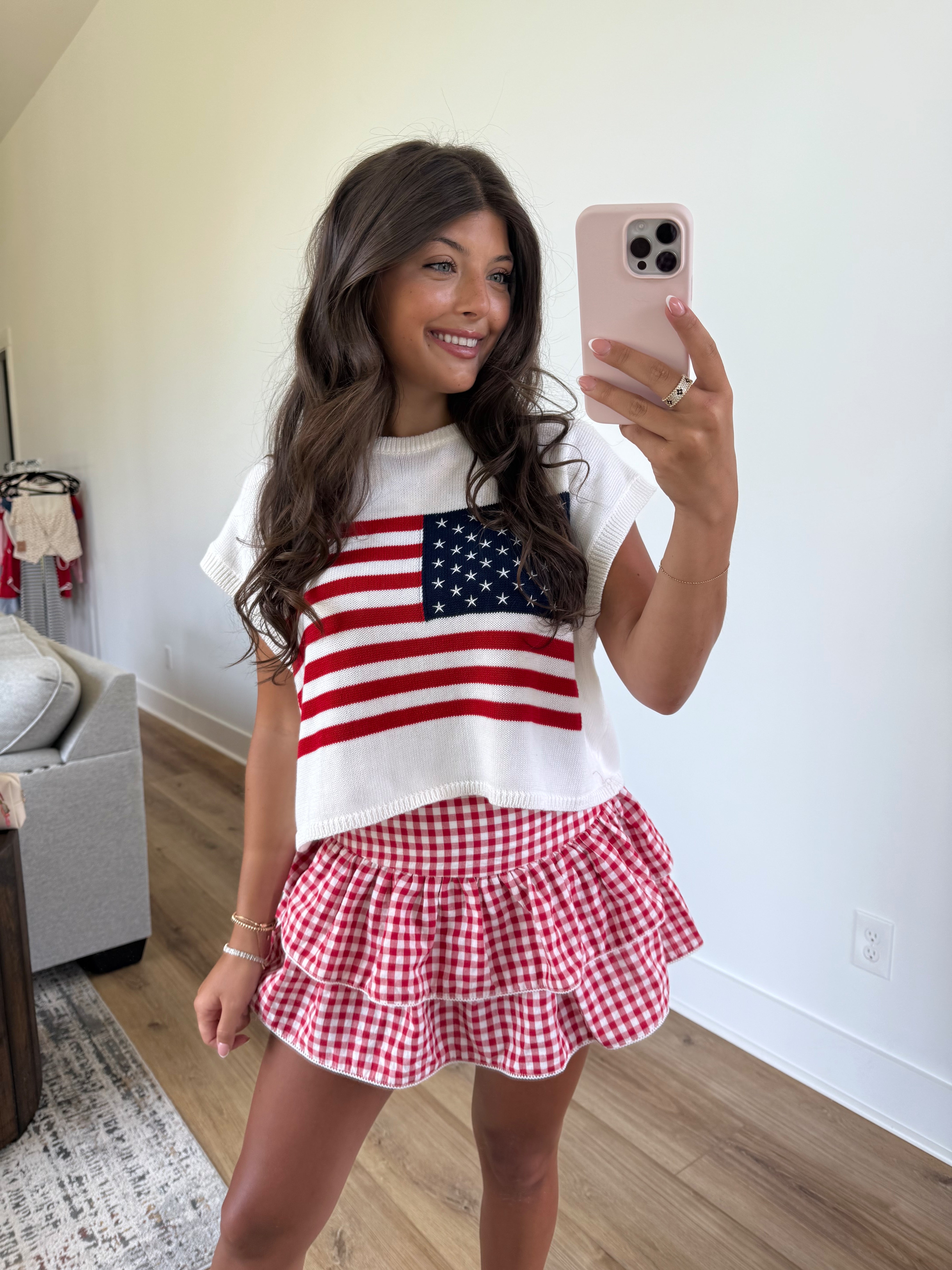 American Flag Sweater Tank