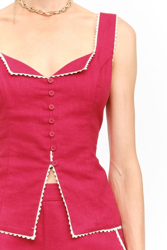 Cherry Cream Linen Set