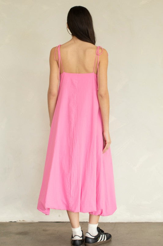 Bubble Hem Midi Dress (Bubblegum)