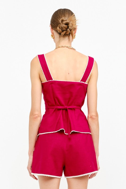 Cherry Cream Linen Set