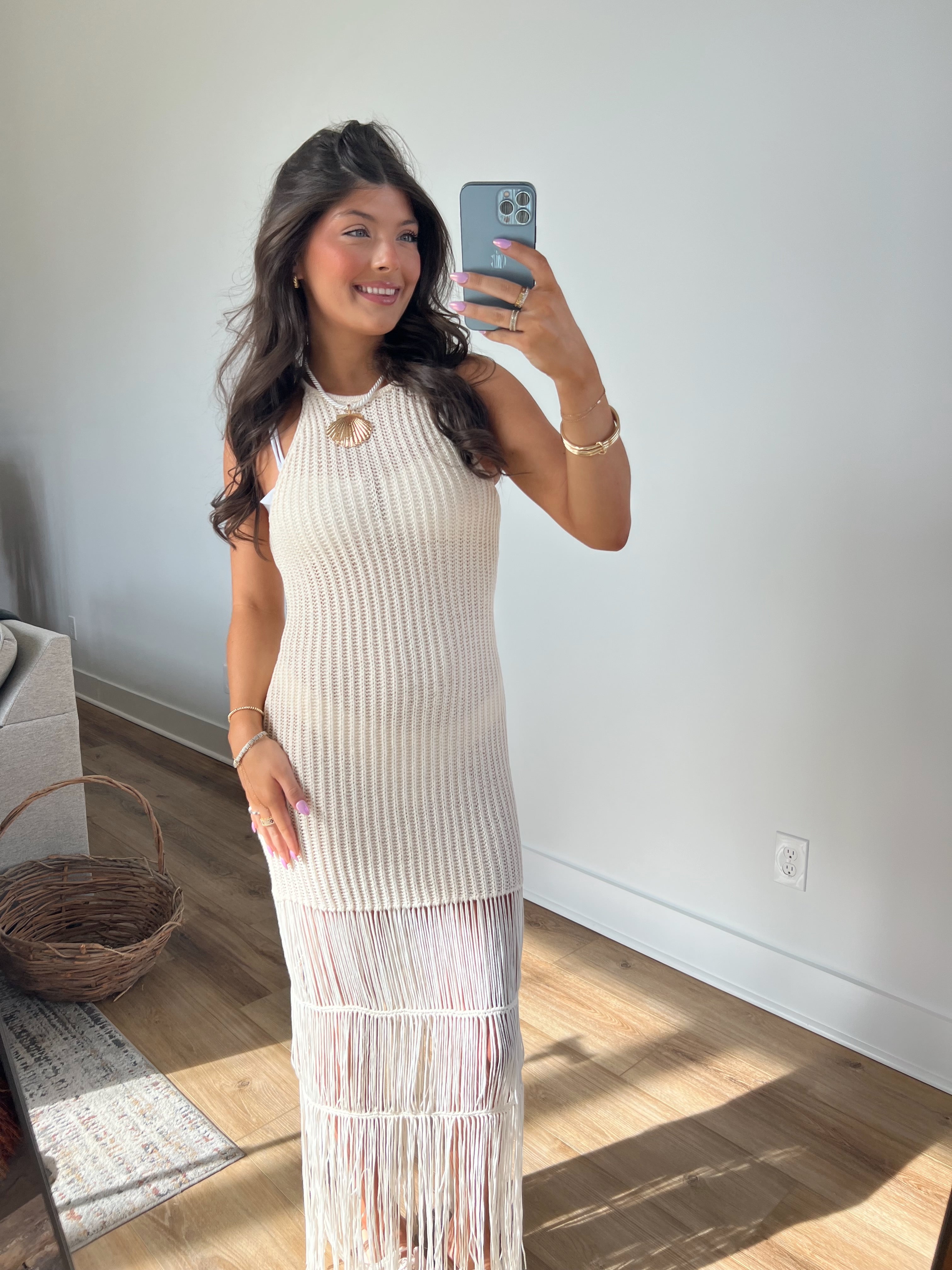 Cream Knit Cover Up