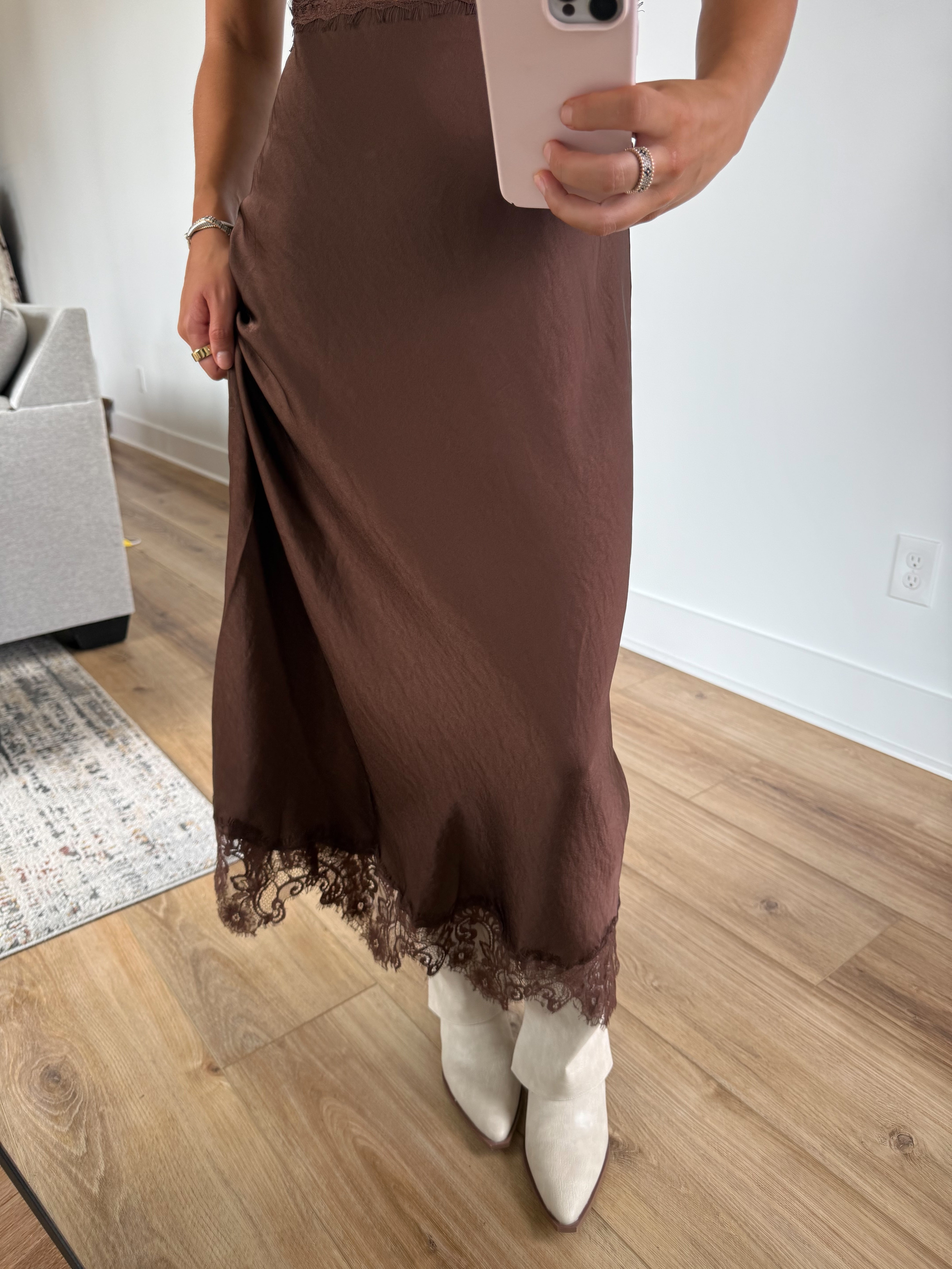 Olivia Lace Satin Dress
