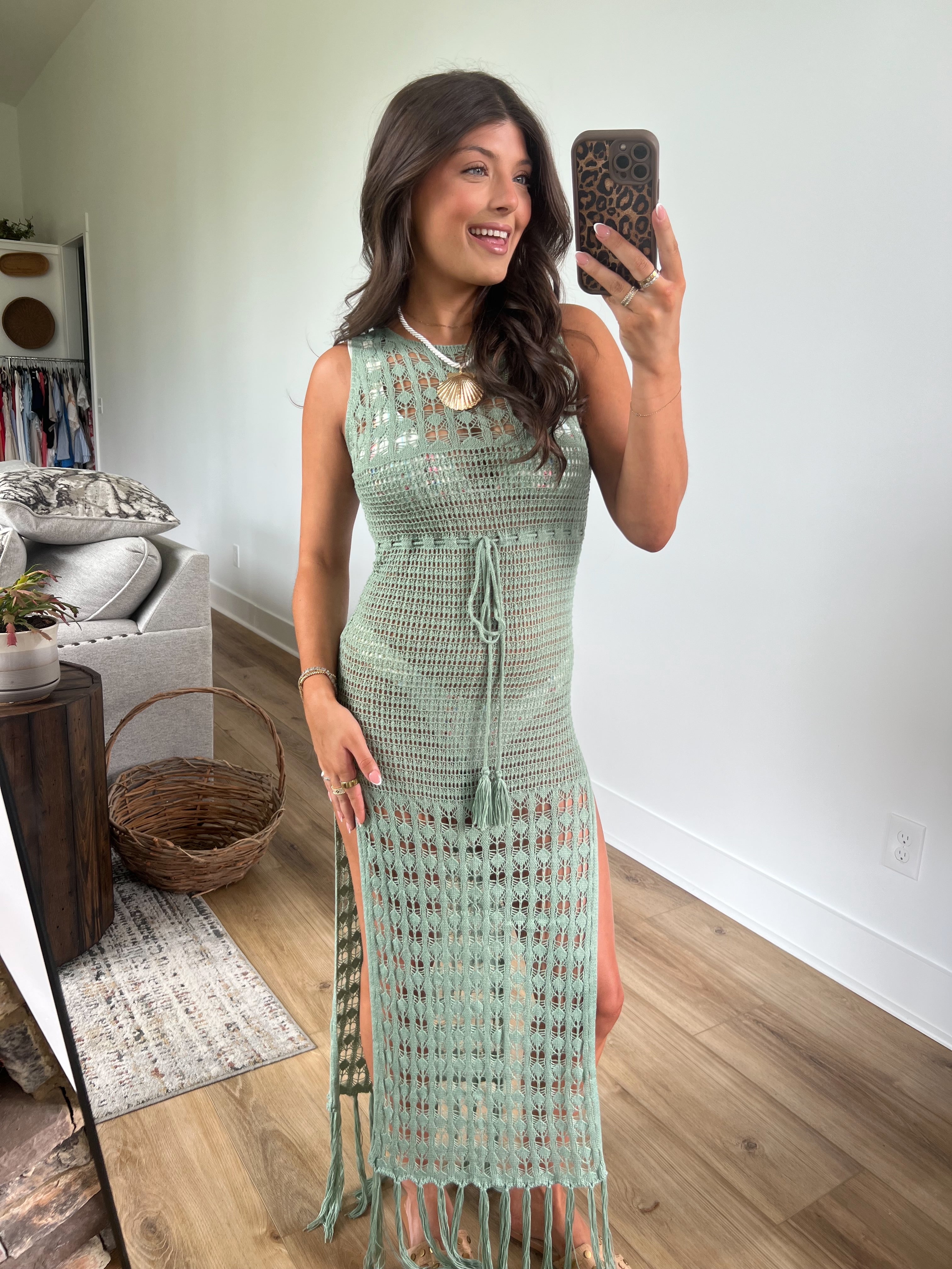 Sage Coastal Crochet Coverup