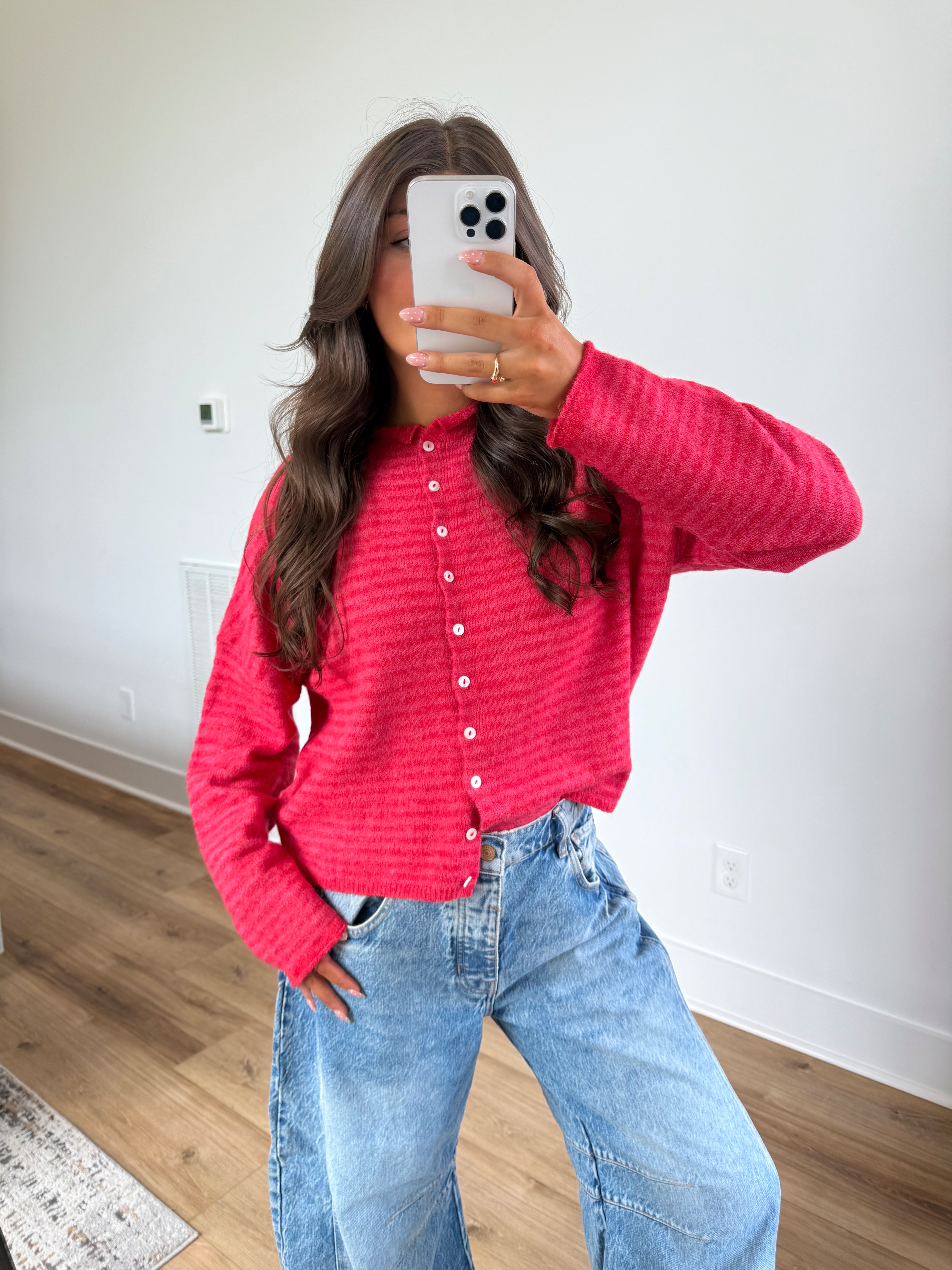Best Dress Cardigan (Strawberry Stripes)