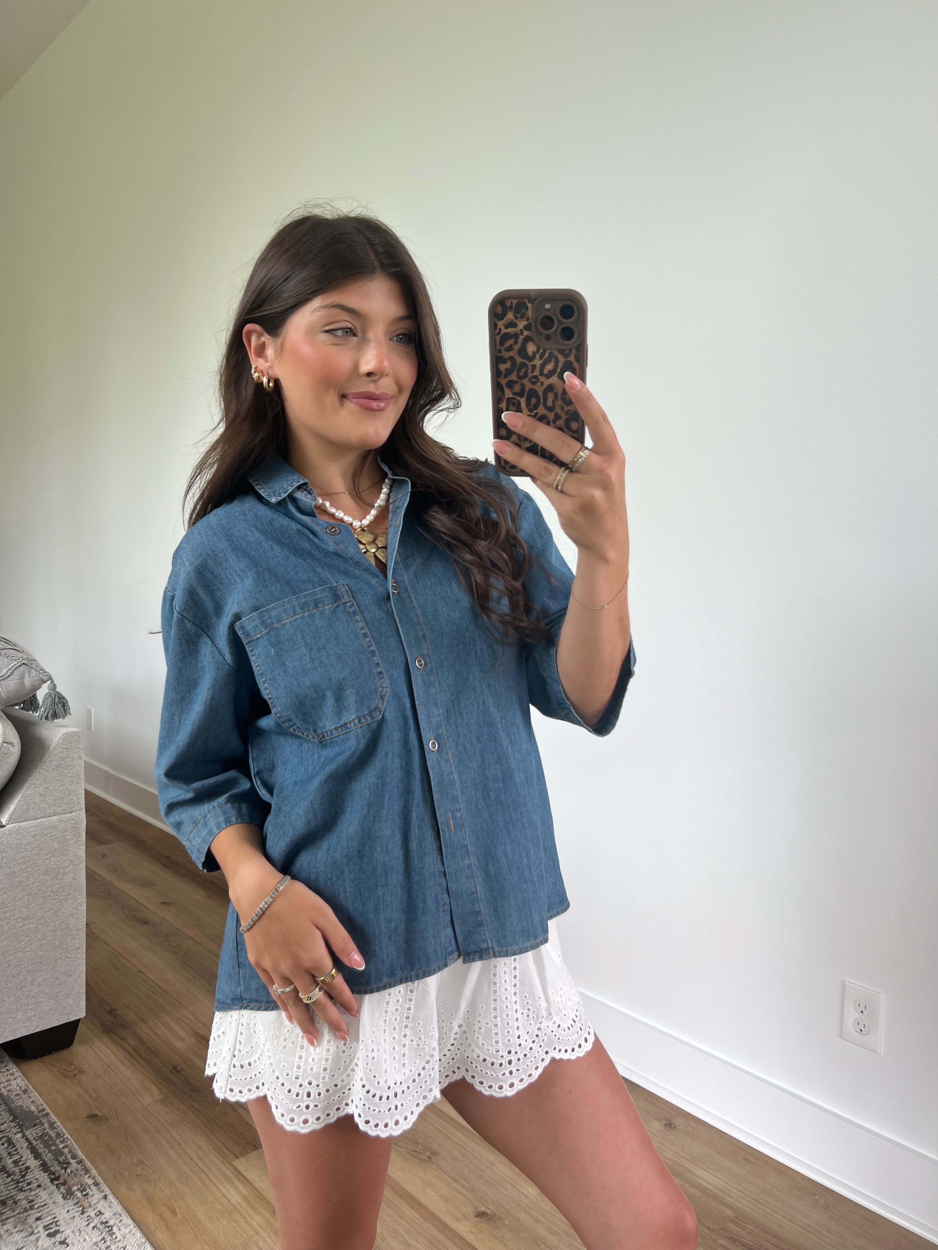 On The River Denim Top