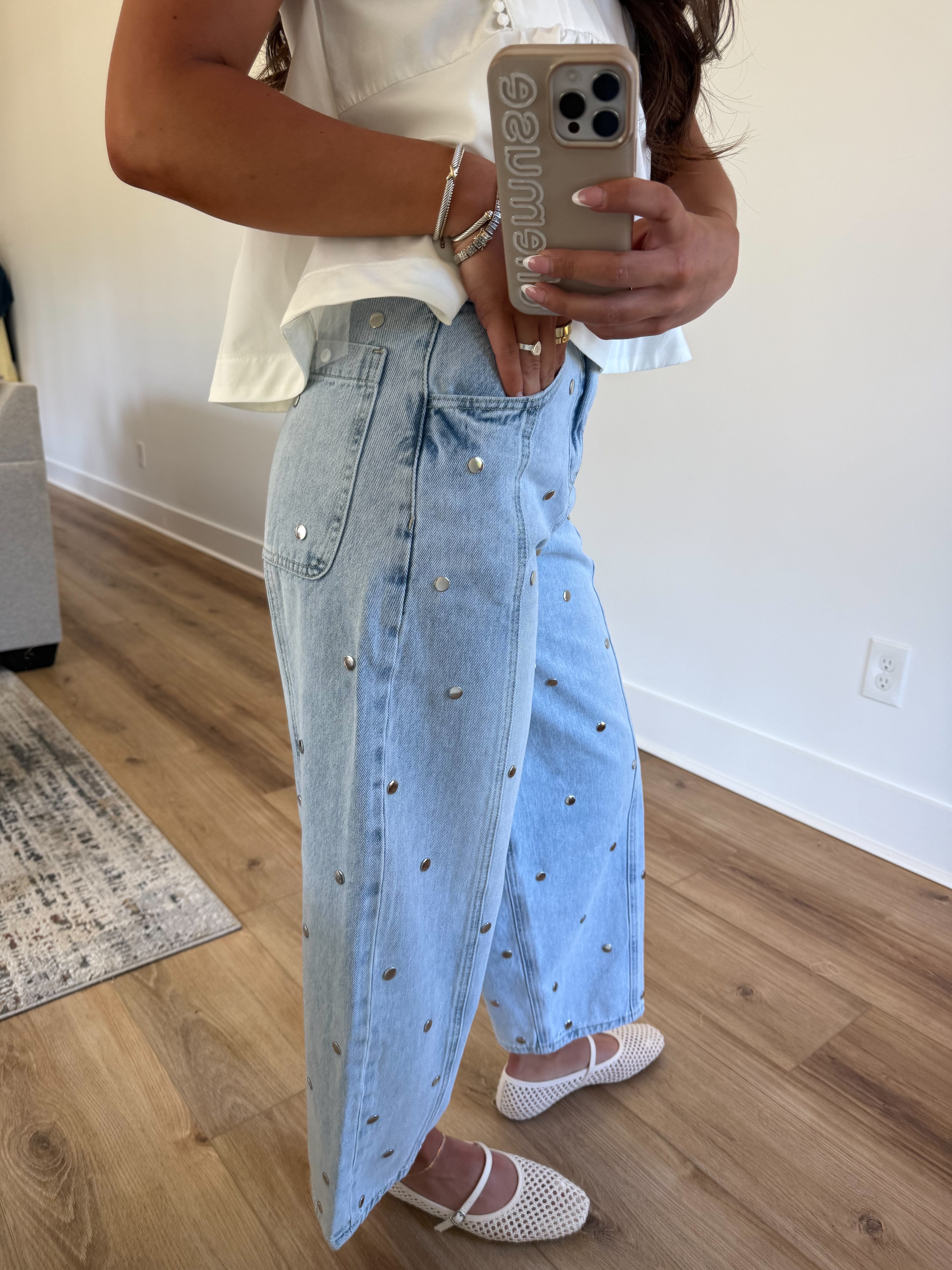 Studded Dot Jeans (Denim)