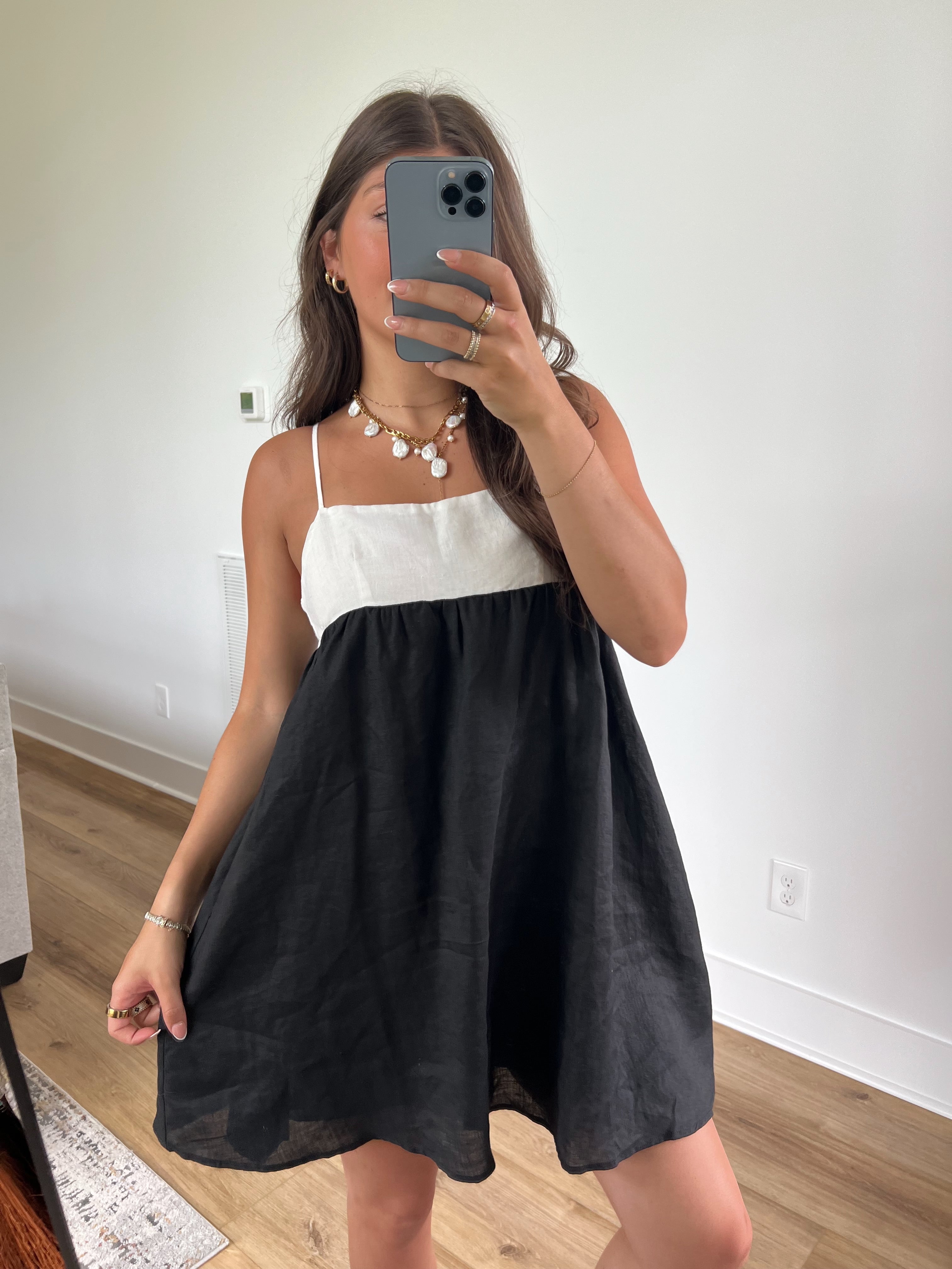 Capri Cami Dress (White/Black)