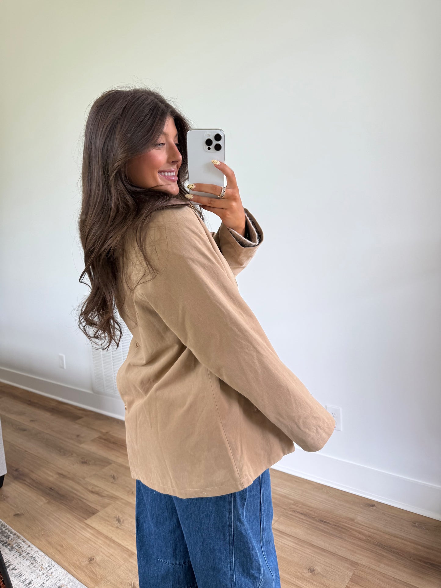 Beige Barn Jacket (Plaid Inside)